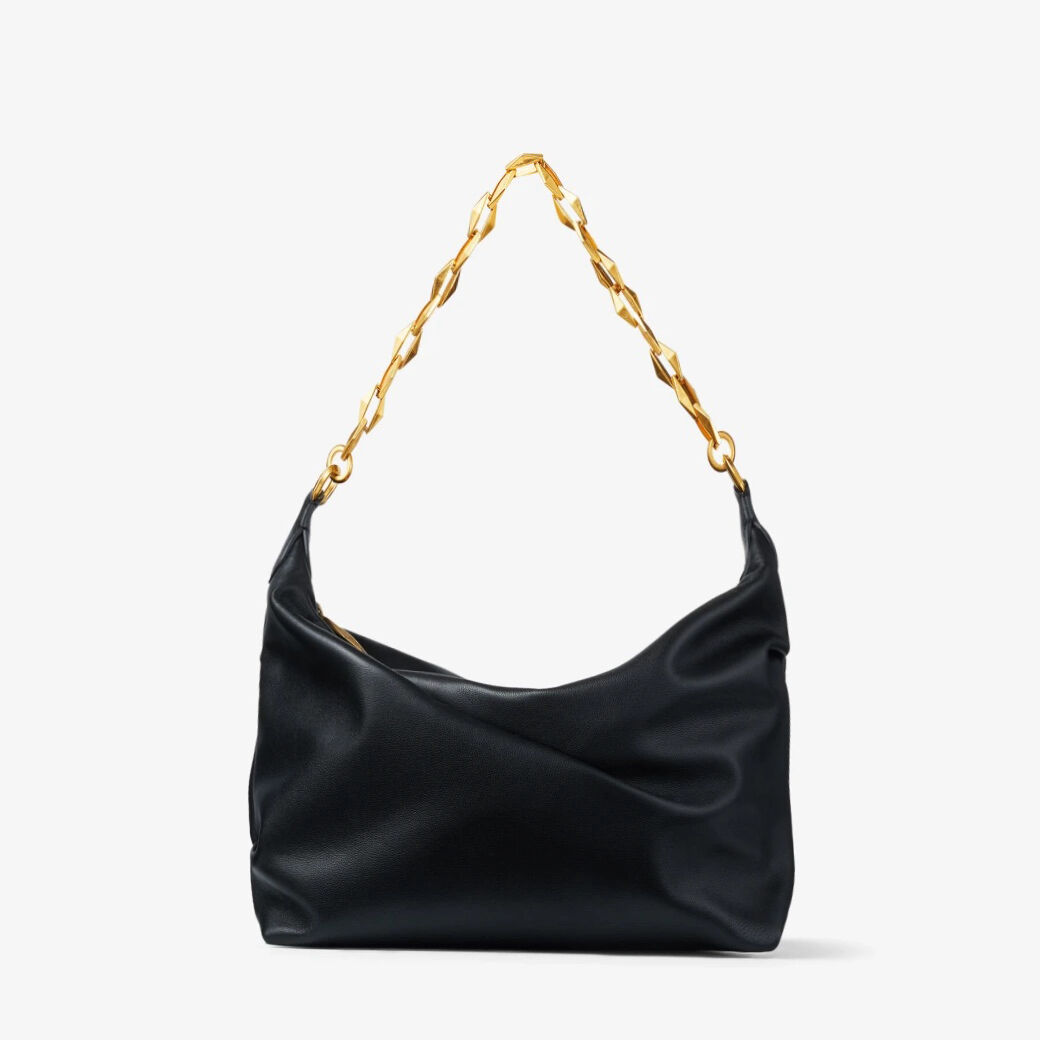 DIAMOND SOFT HOBO/S | チェーンストラップ付き ブラックソフト