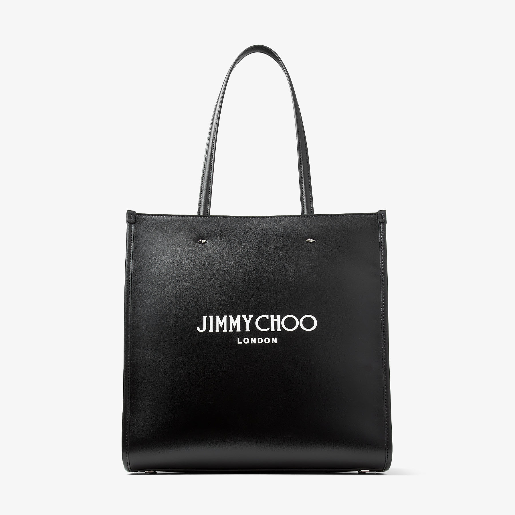 N/S TOTE/M | ブラックレザー・ミニトートバッグ - ジミー チュウ