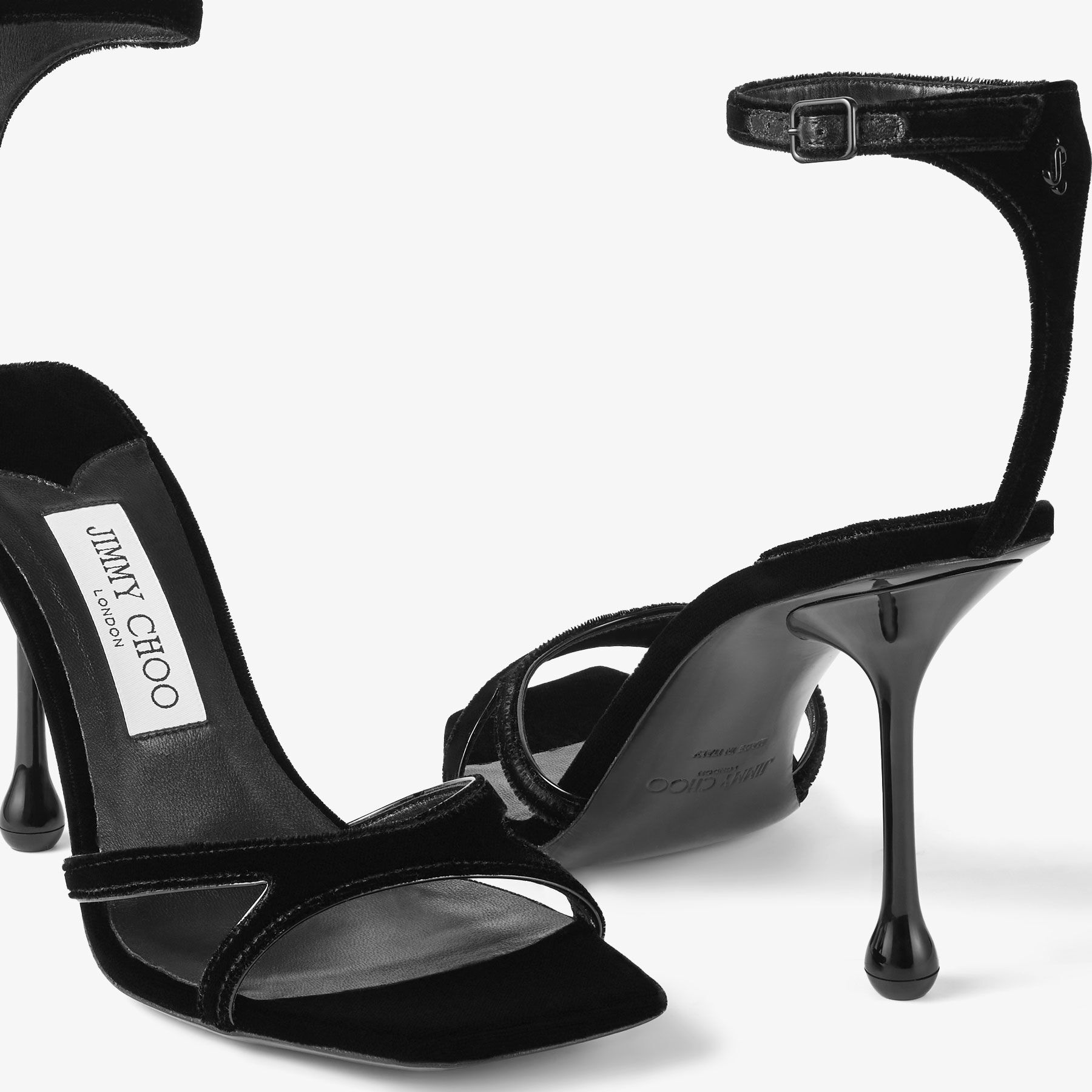 IXIA SANDAL 95｜Black ベルベット・サンダル｜新作コレクション 