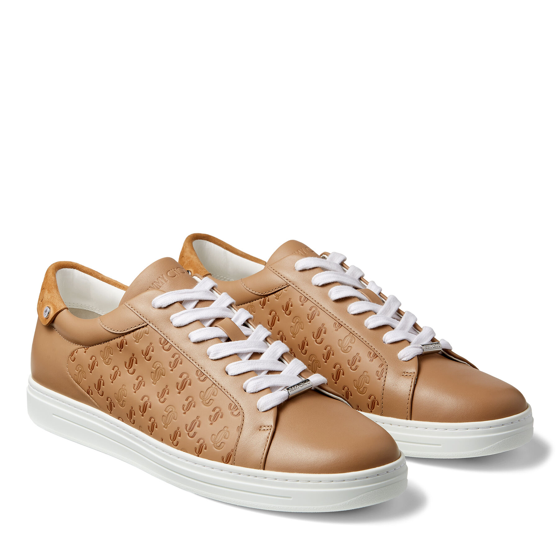 Caramel JCロゴ柄ファブリック X レザー・ローカットスニーカー| ROME Caramel JCロゴ柄ファブリック X レザー・ローカットスニーカー| ROME