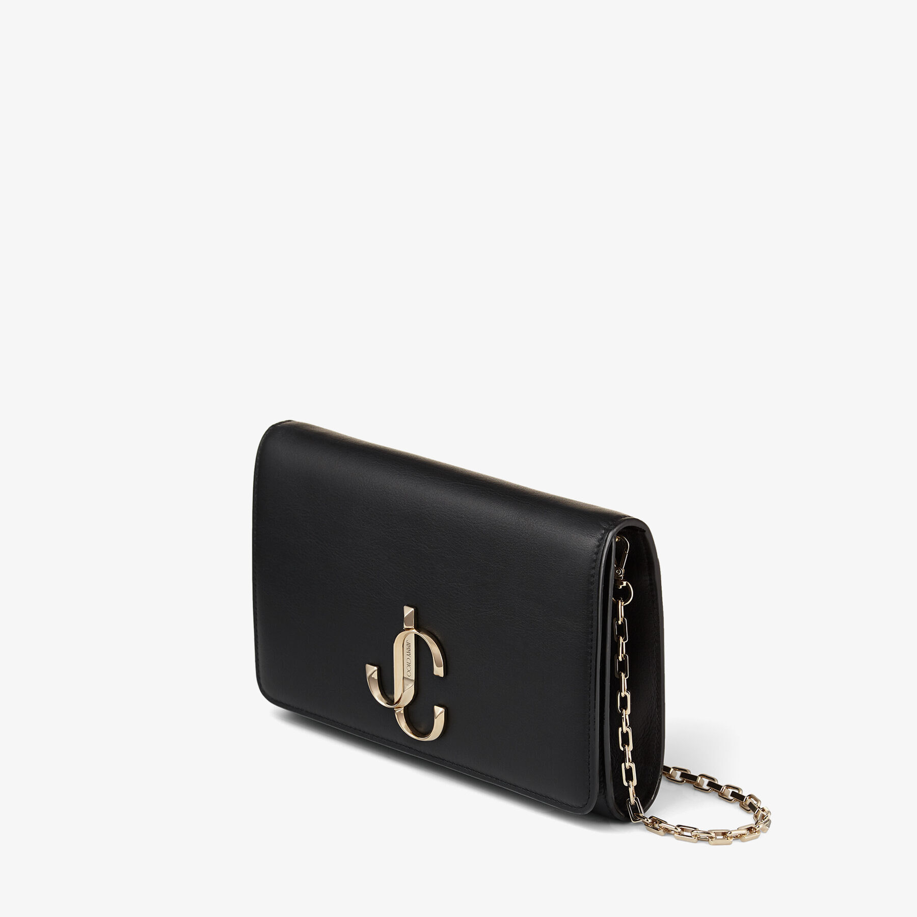 JCロゴ付き Black カーフレザー・クラッチバッグ | VARENNE CLUTCH ...