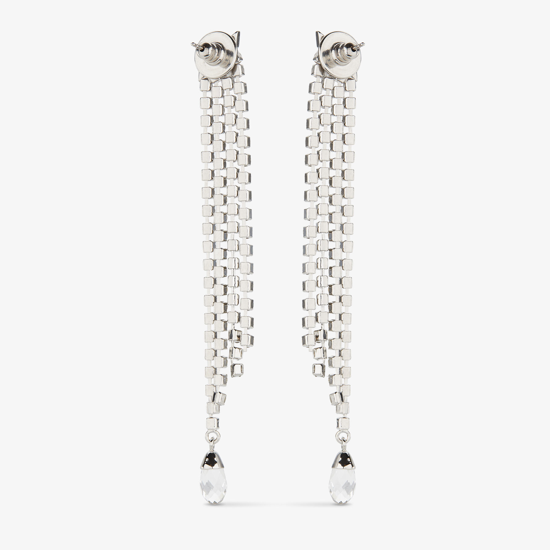シルバー仕上げクリスタル フリンジピアス | Saeda Earrings