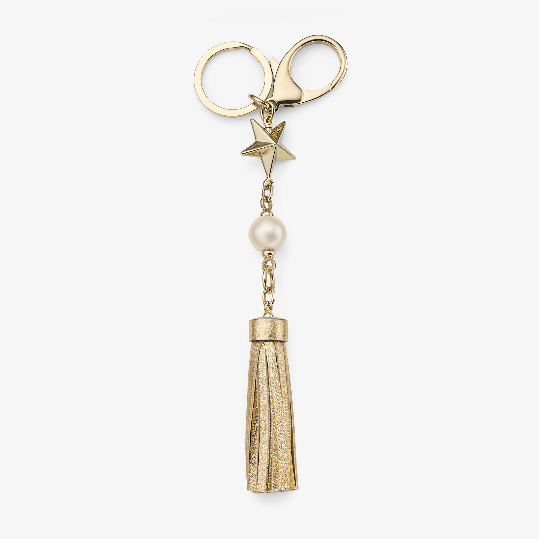 JC スター タッセル チャーム |ゴールド メタリック レザー タッセル