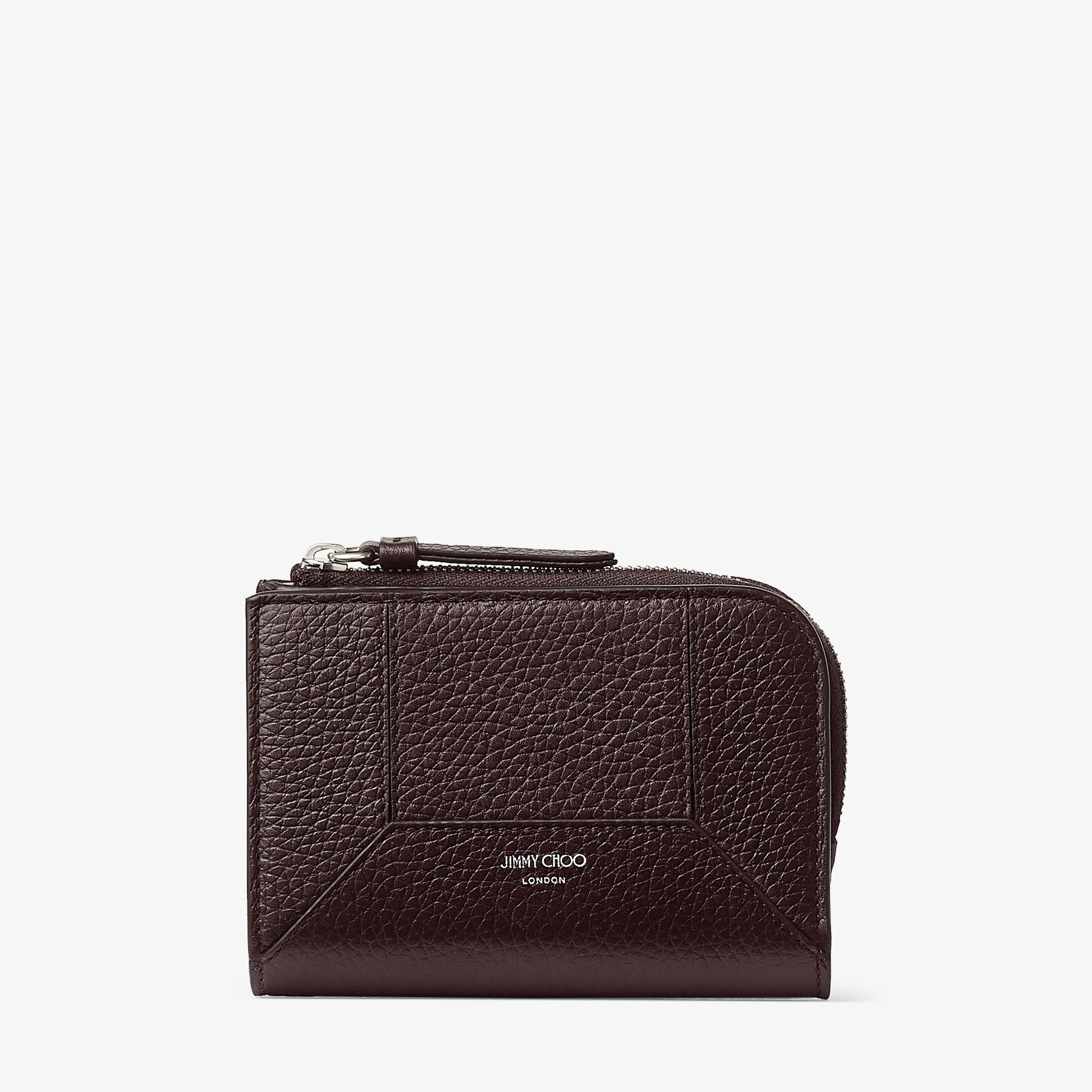【JIMMY CHOO】ダイヤモンド コンパクト ジップウォレット ダイヤモンド コンパクトジップ ウォレット | ディープメルロー