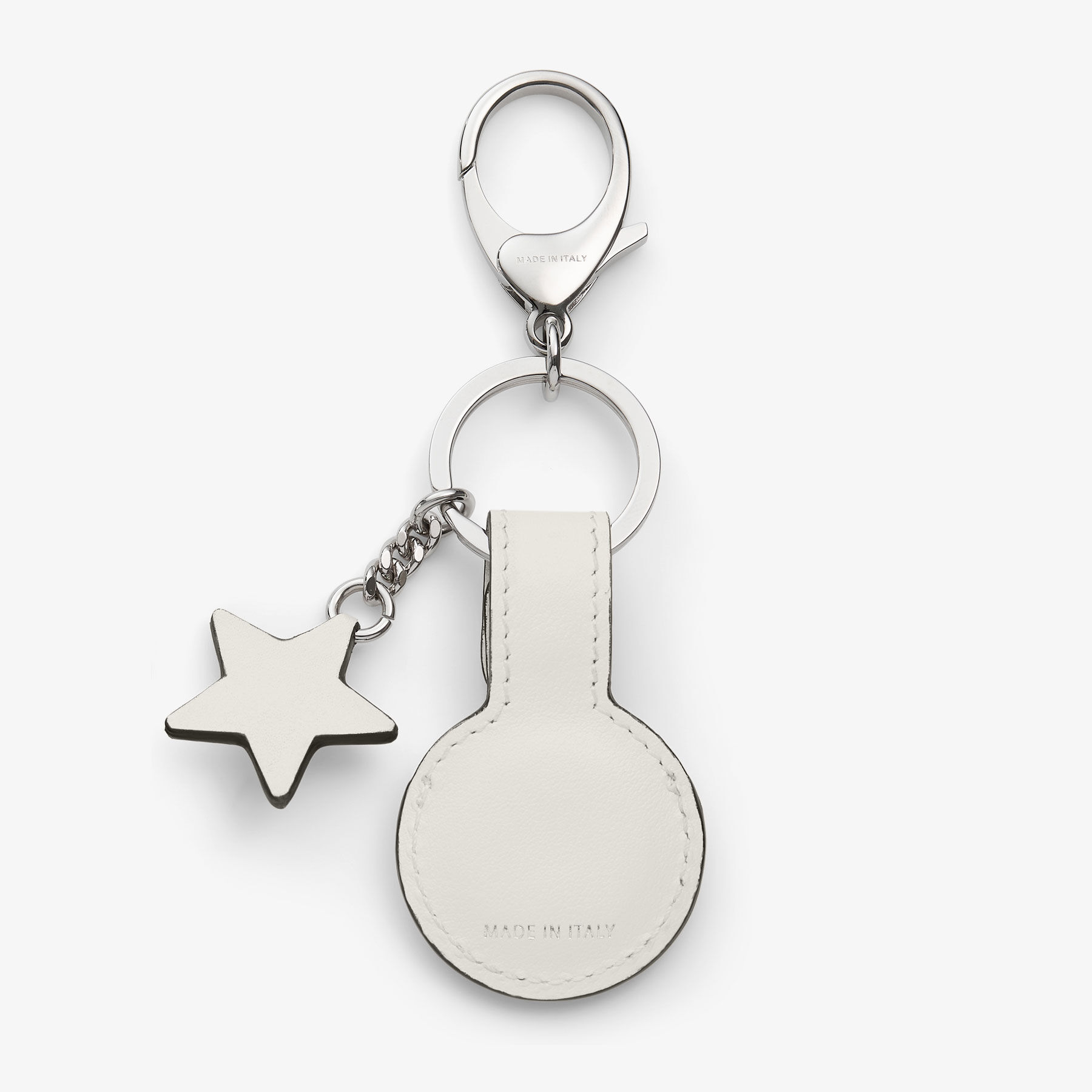 エアタグ チャーム |JCエンブレム付き ラテ カーフレザー・エアタグ