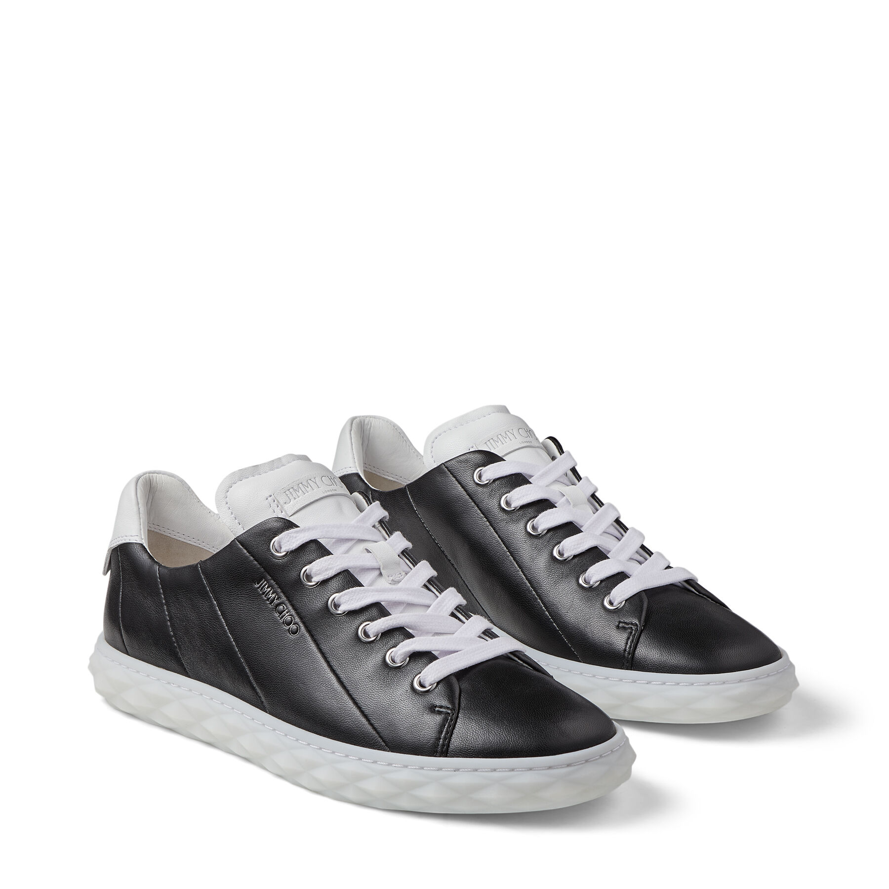Black ナッパレザー ローカットスニーカー Diamond Light F 21年 春夏コレクション ジミー チュウ Black ナッパレザー ローカットスニーカー Diamond Light F 21年 春夏コレクション ジミー チュウ