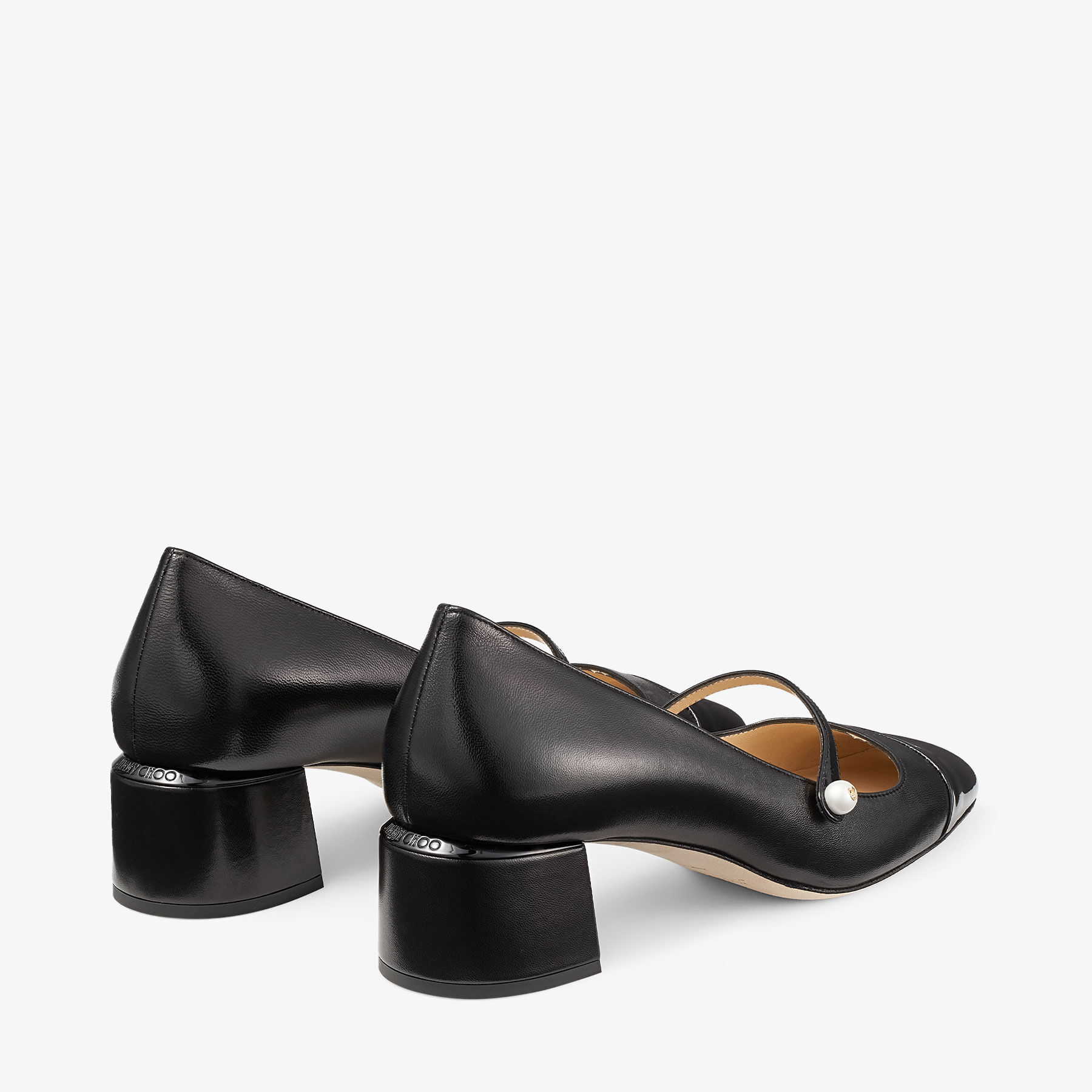 ELISA 45 | Black ナッパレザー X パテントレザー・パンプス | 2023年サマーコレクション | ジミー チュウ JP