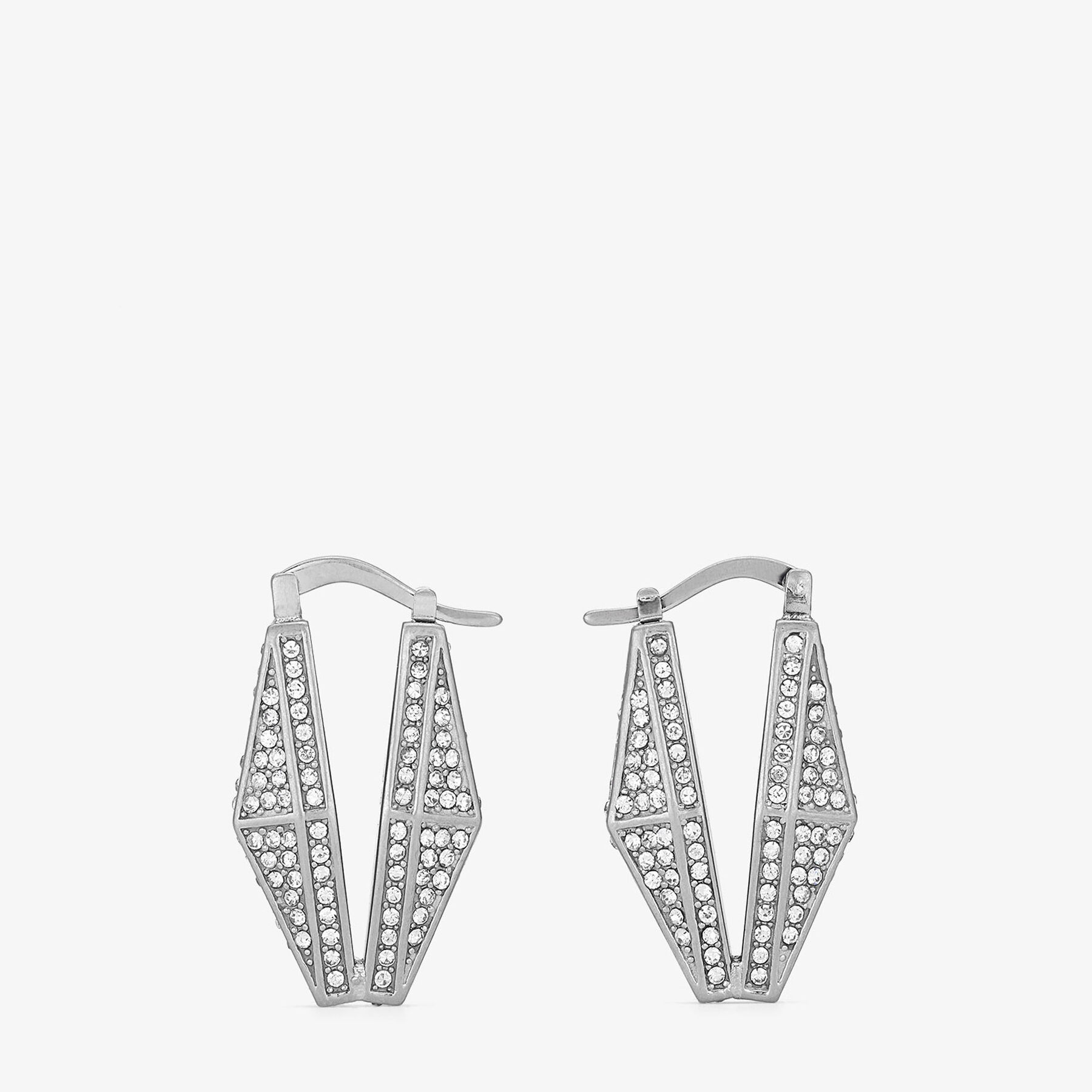 DIAMOND CHAIN EARRING｜パヴェクリスタル付きシルバー仕上げ
