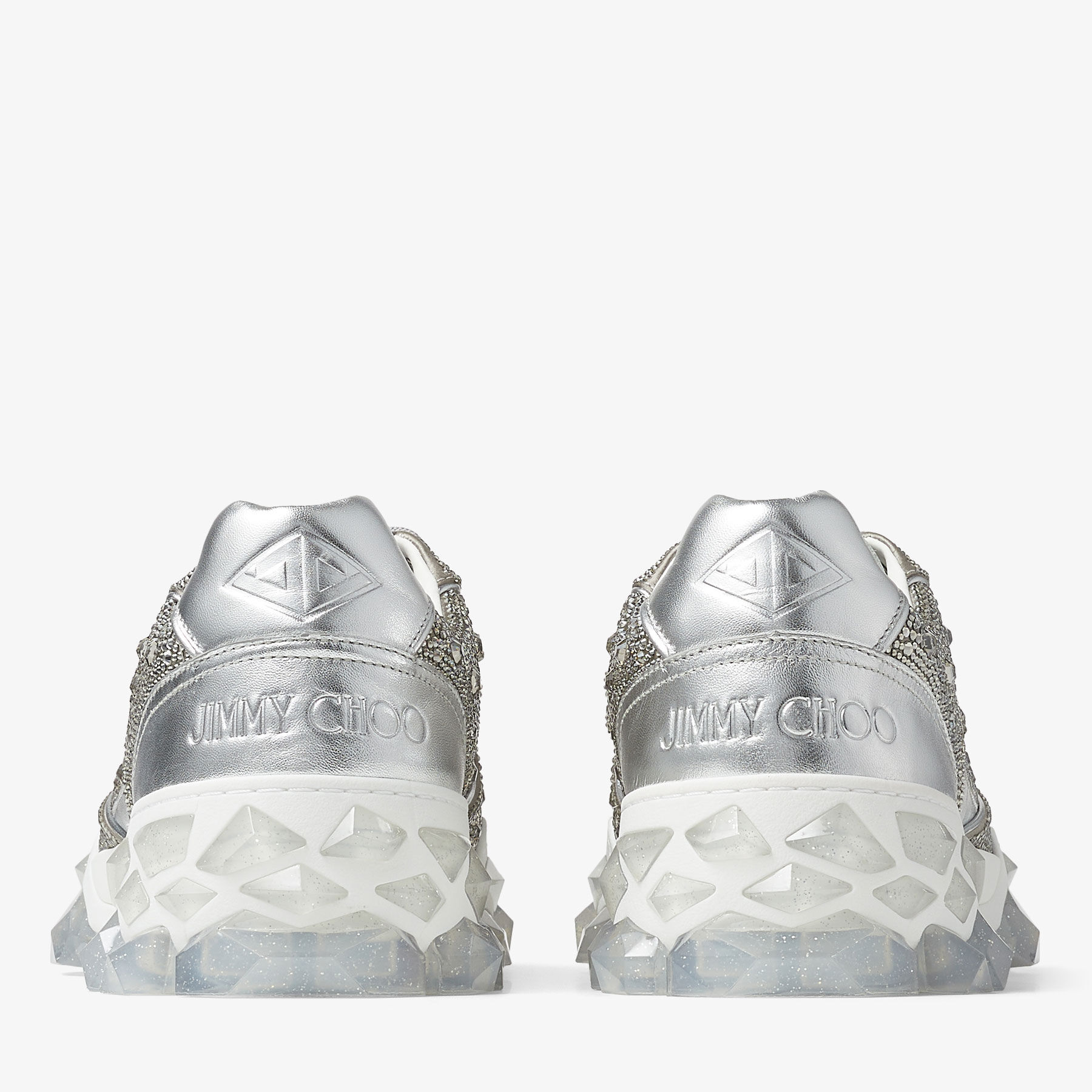 クリスタル装飾 X クリスタルストラップ付き Silver サテン 