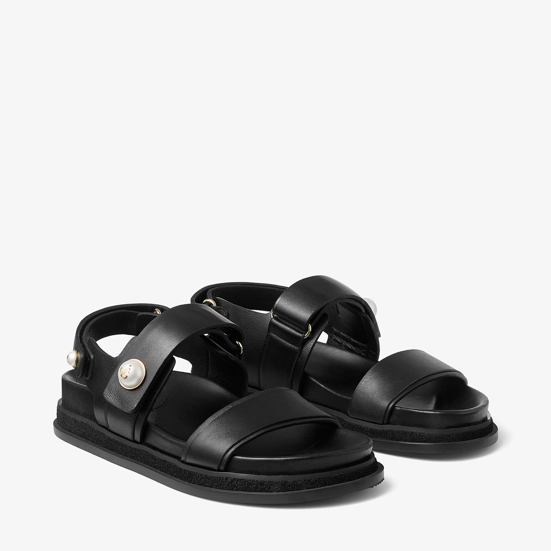 フェイエンス シティ サンダル |ブラック ナッパ レザー サンダル