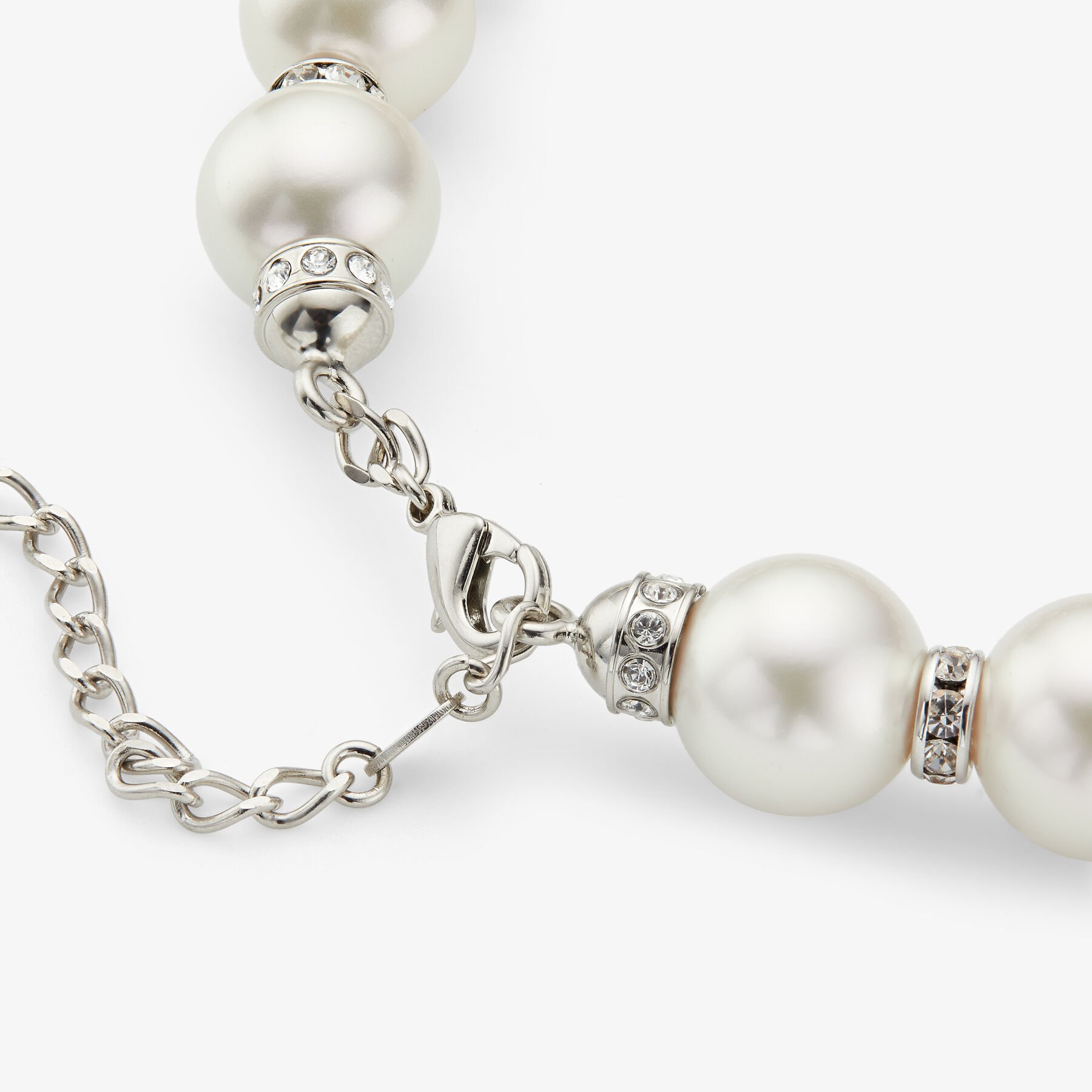 パール X クリスタル付き シルバー仕上げメタル・チョーカー | JC Choker | ジュエリー・コレクション | ジミー チュウ JP