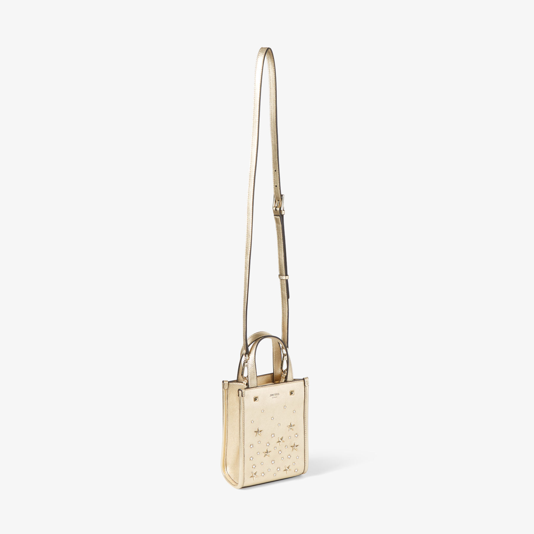 MINI N/S TOTE | スタースタッズ付き ゴールド メタリックナッパレザー 