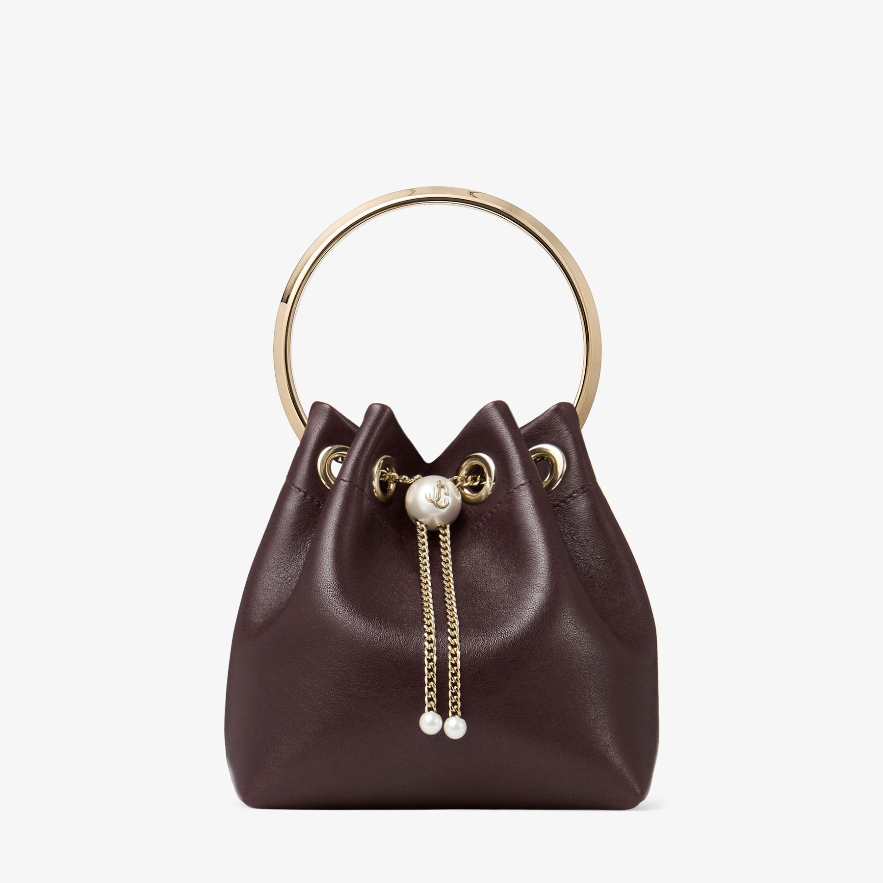 最新作【Jimmy Choo】ボンボン バイカー パール付 2WAY/バッグ Bon Bon | Biker Leather Black Bag With Pearl Closure | JIMMY