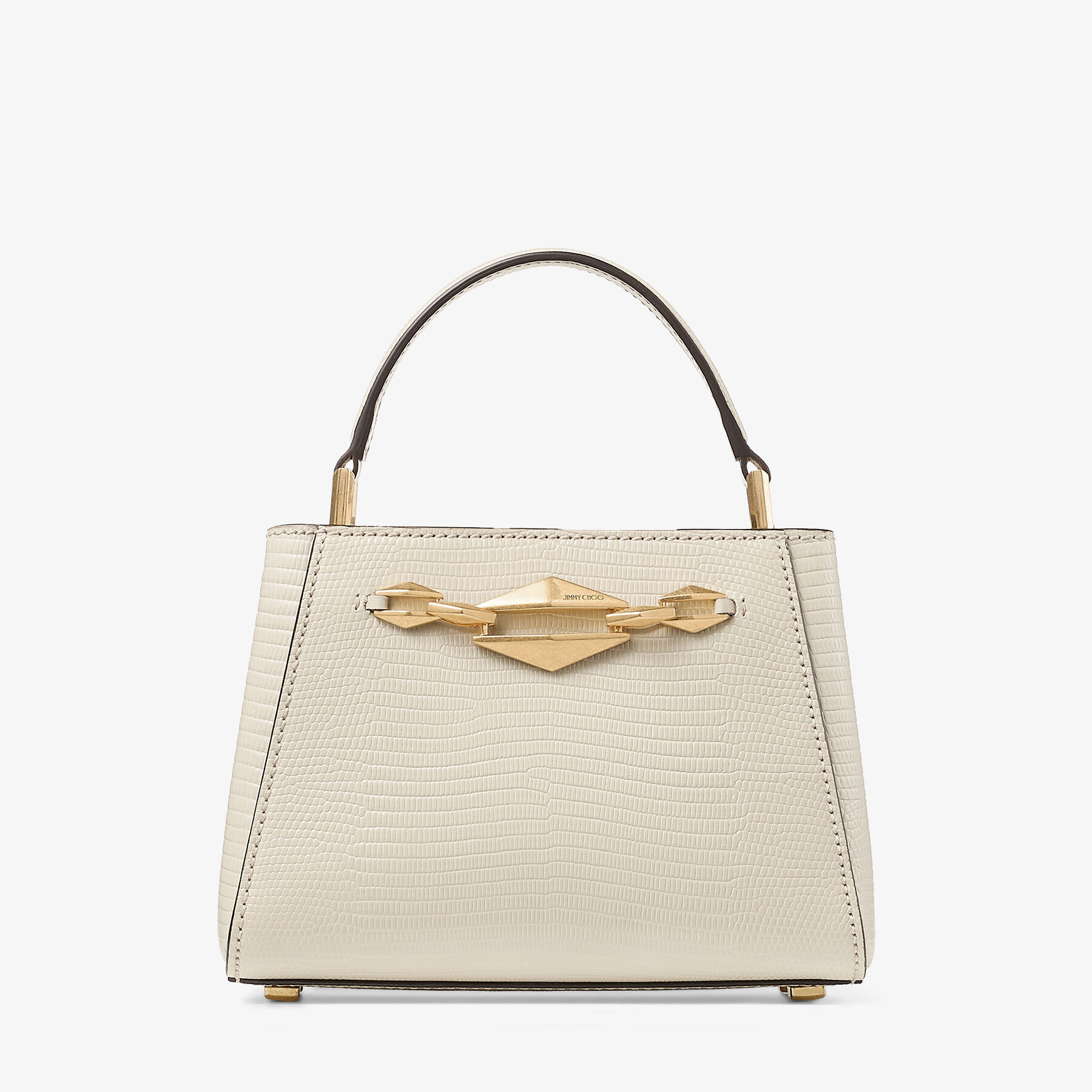 Diamond Link Top Handle | Bamboo リザードプリントレザー・トップ 