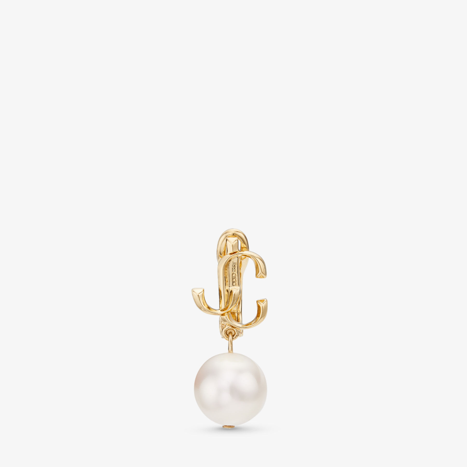 JC Pearl Drop Clip On | パール付きゴールド仕上げ・ピアス | ジミー チュウ JP