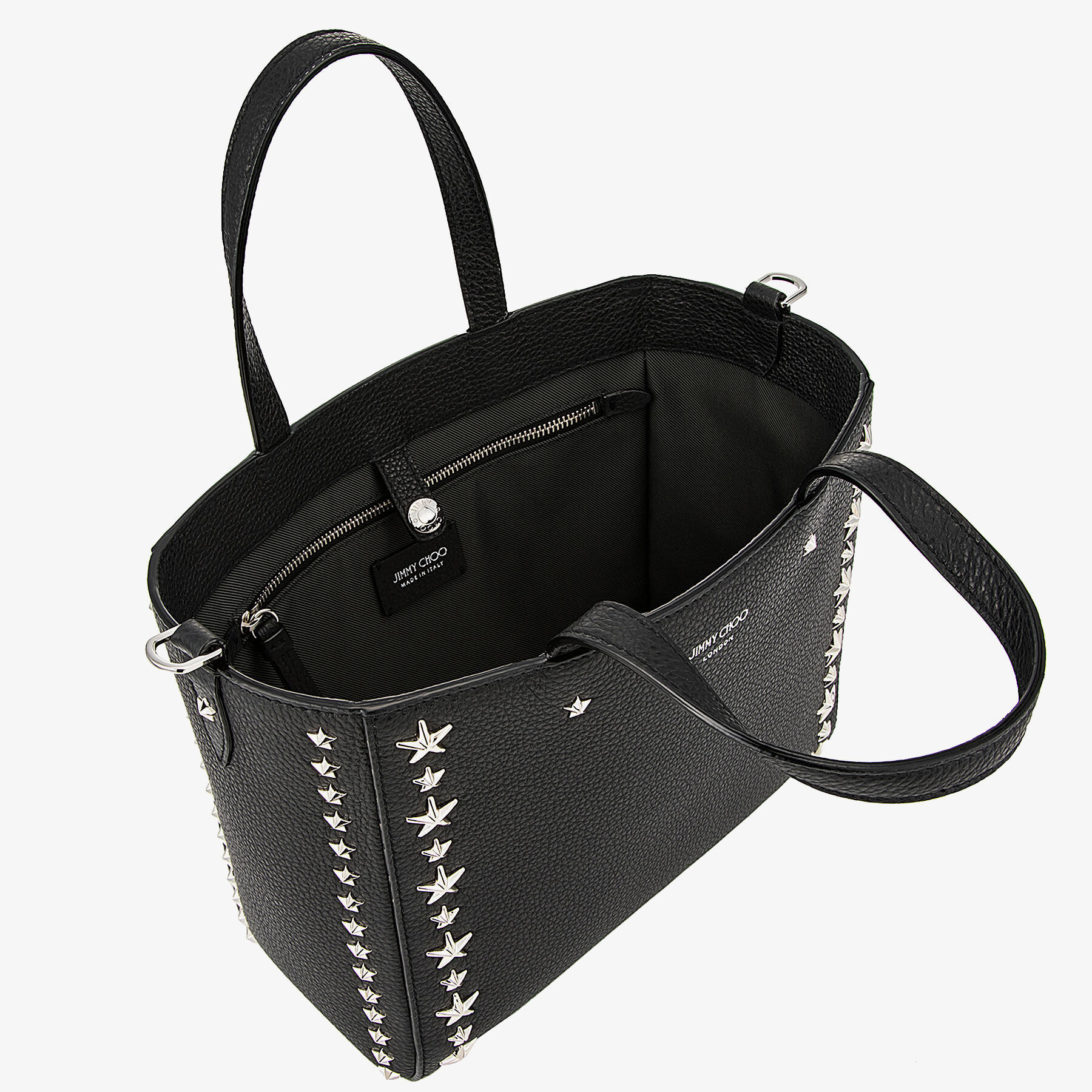 Silver スタースタッズ付き Black ソフトグレイニーカーフレザー Silver スタースタッズ付き Black ソフトグレイニーカーフレザー
