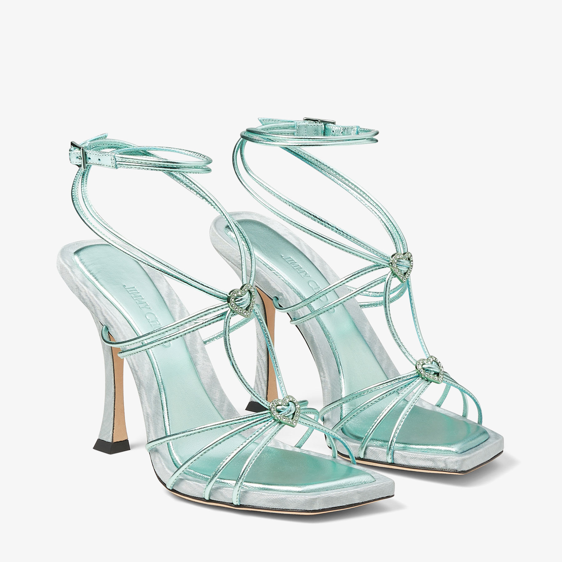 INDIYA 100 | クリスタルハート付き Skoke Green モアレ X メタリック 