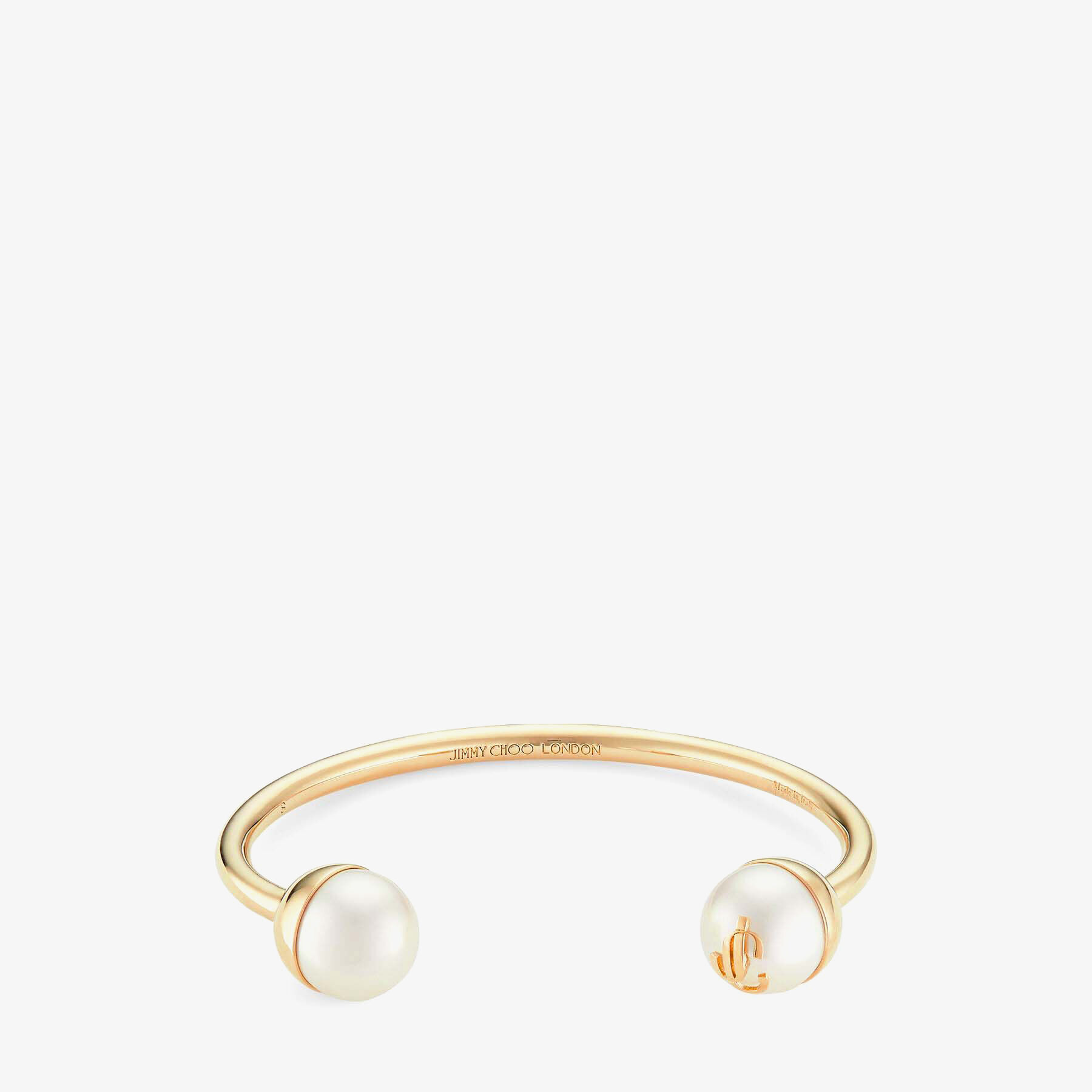 パール付き ゴールドフィニッシュメタル・カフブレスレット JC Pearl Cuff ジュエリー・コレクション ジミー チュウ