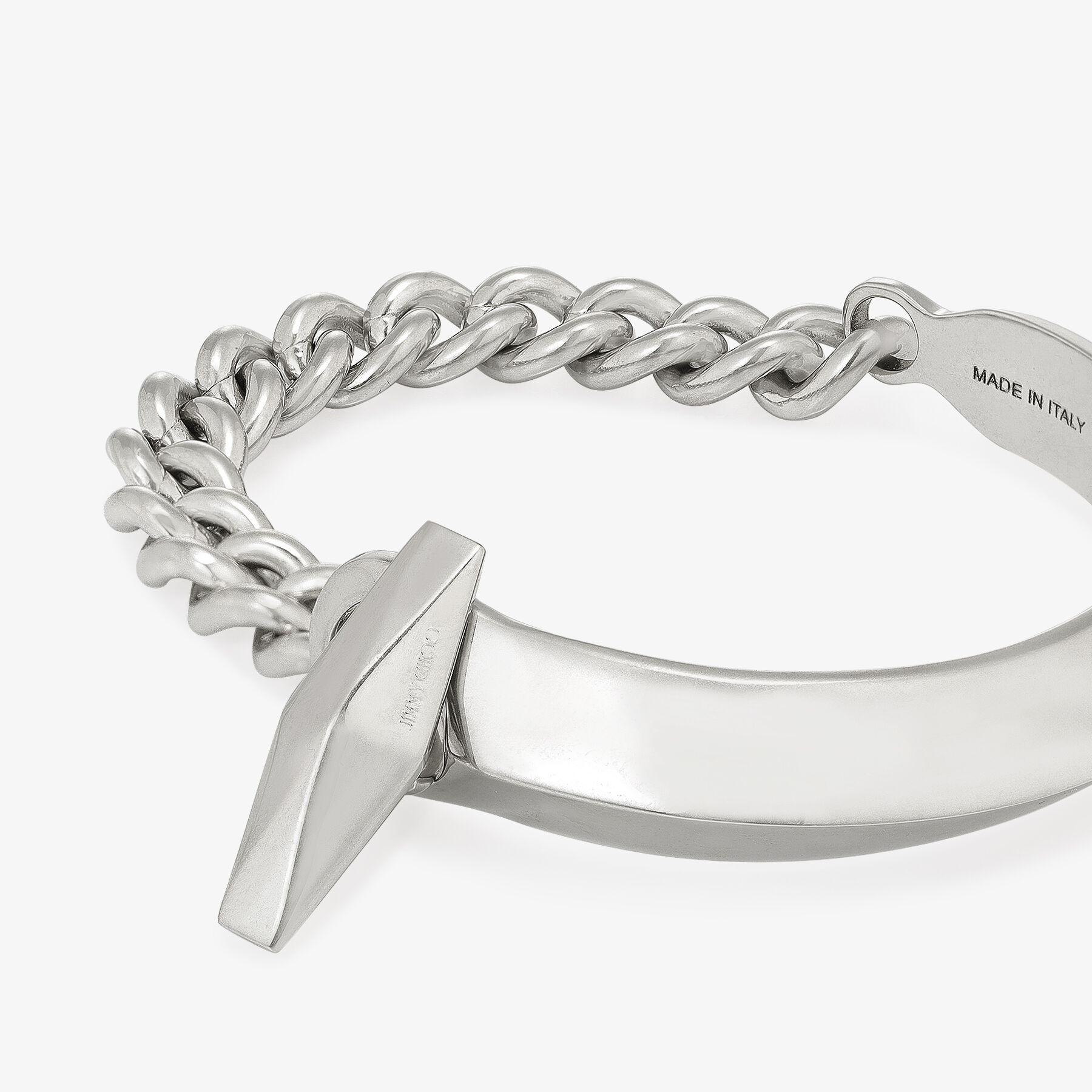 ダイヤモンド カフ チェーン ブレスレット | アンティークシルバー