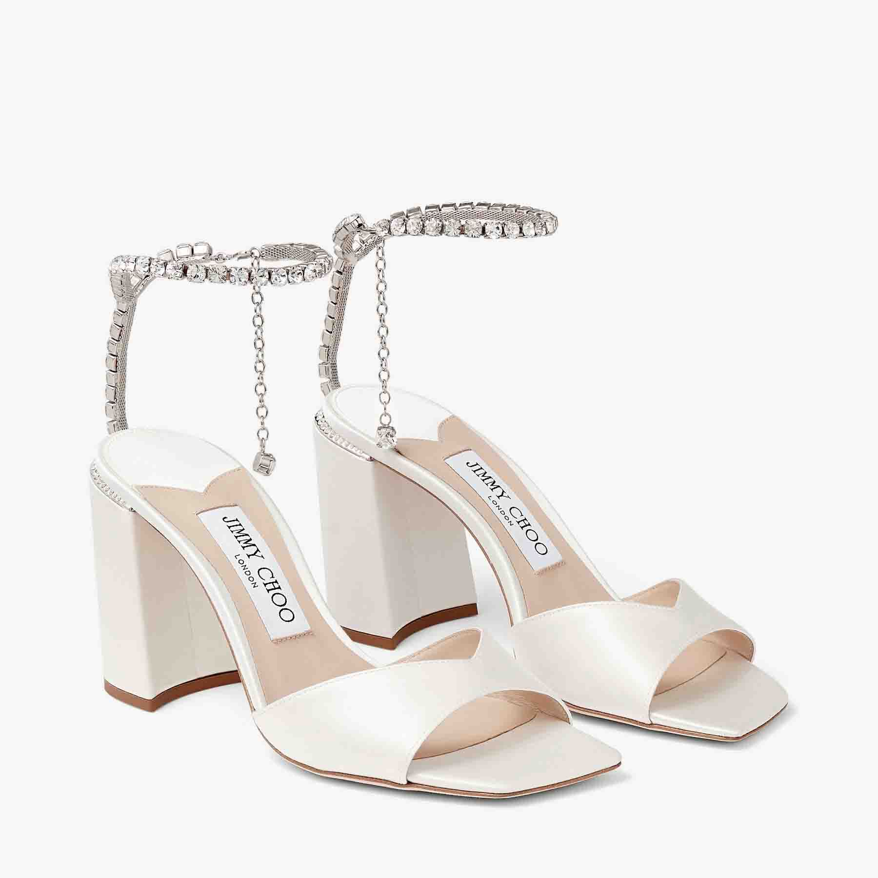高級品市場 SAEDA SANDAL/BH 85 | スワロフスキークリスタルチェーン付き 靴