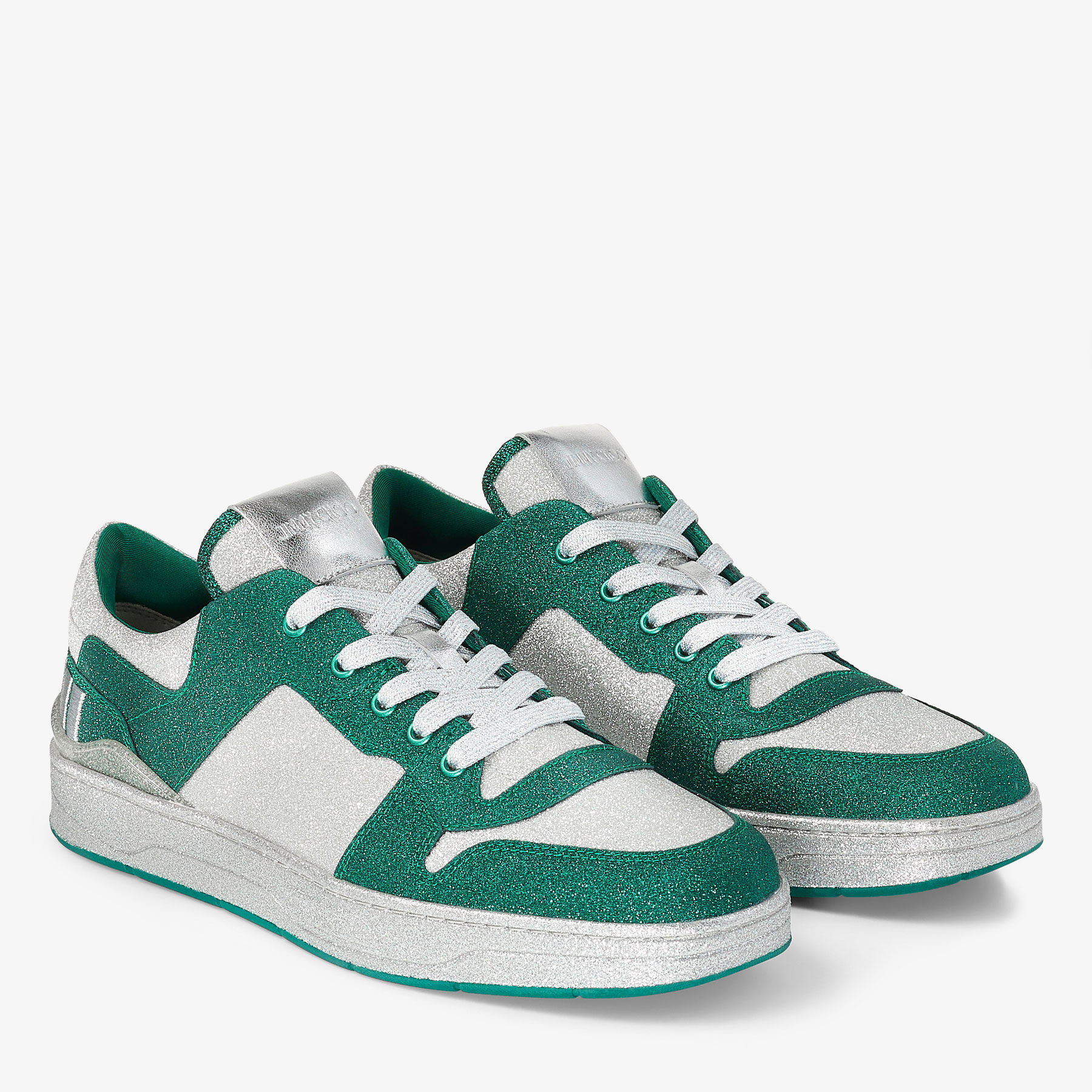 フローレント / M | グリーン ファイン グリッター ファブリック