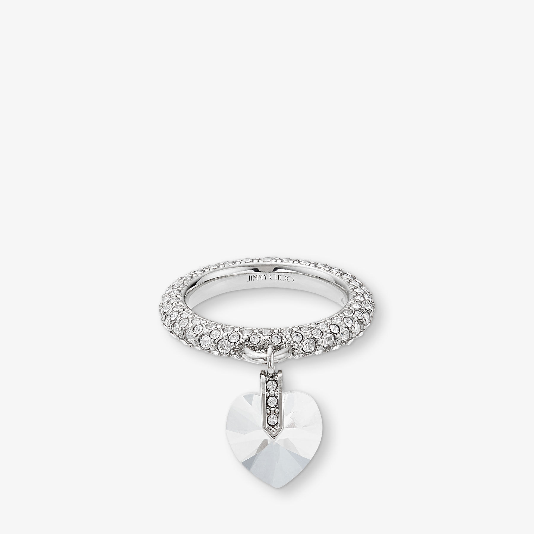 Heart Ring | クリスタル付き Silver 仕上げハート・リング