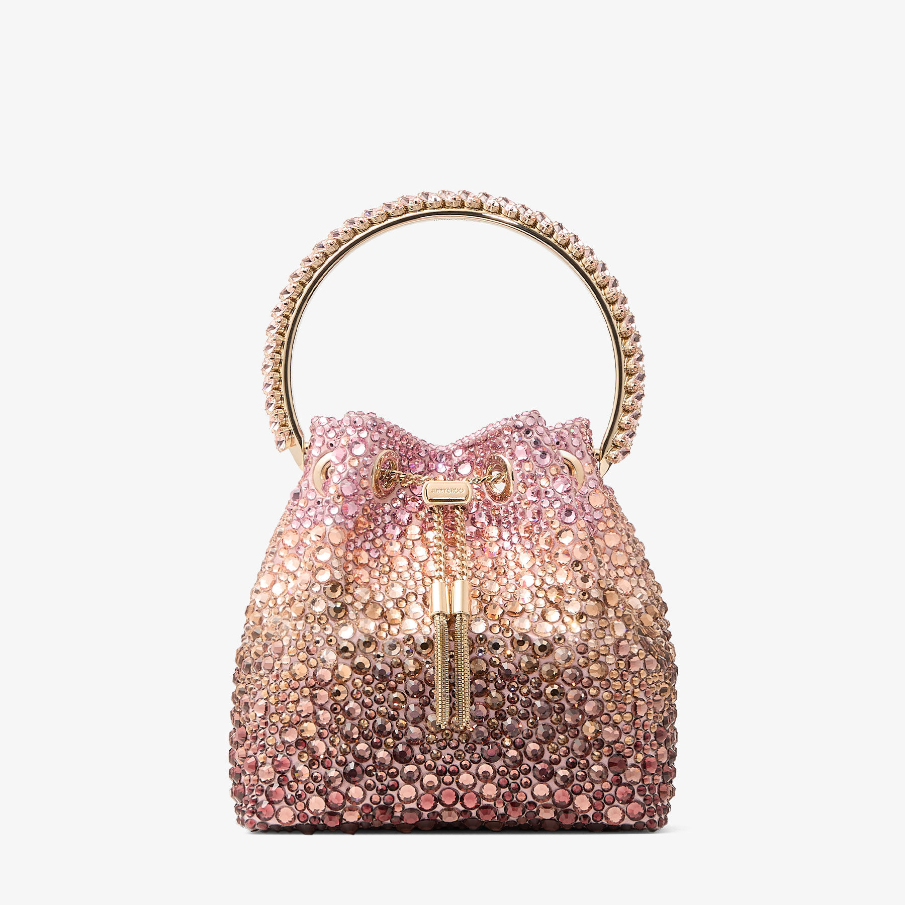 ボンボン |ブラッシュ クリスタル付きサテン・バッグ | JIMMY CHOO