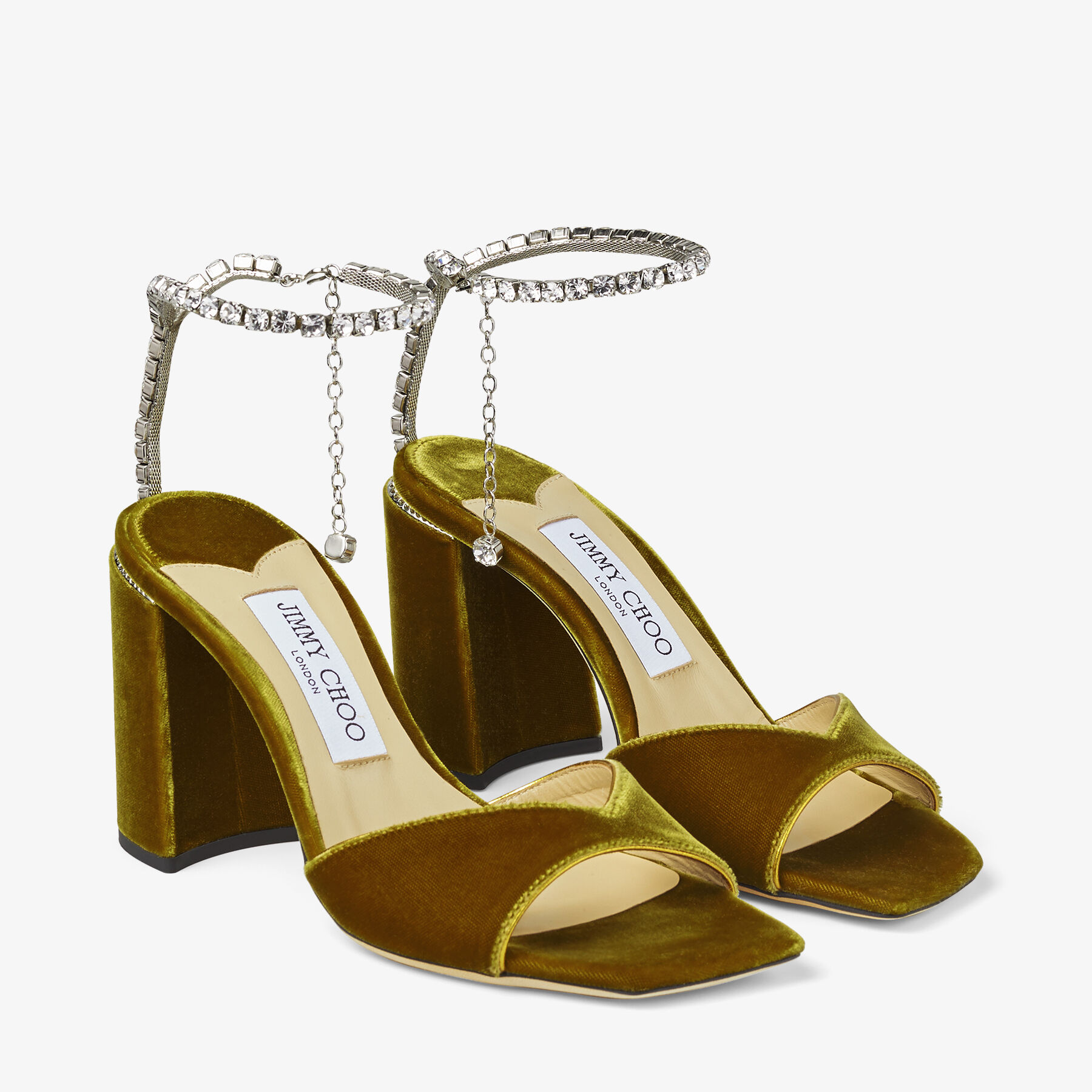 SAEDA SANDAL/BH 85｜スワロフスキークリスタルチェーン付き Citrine