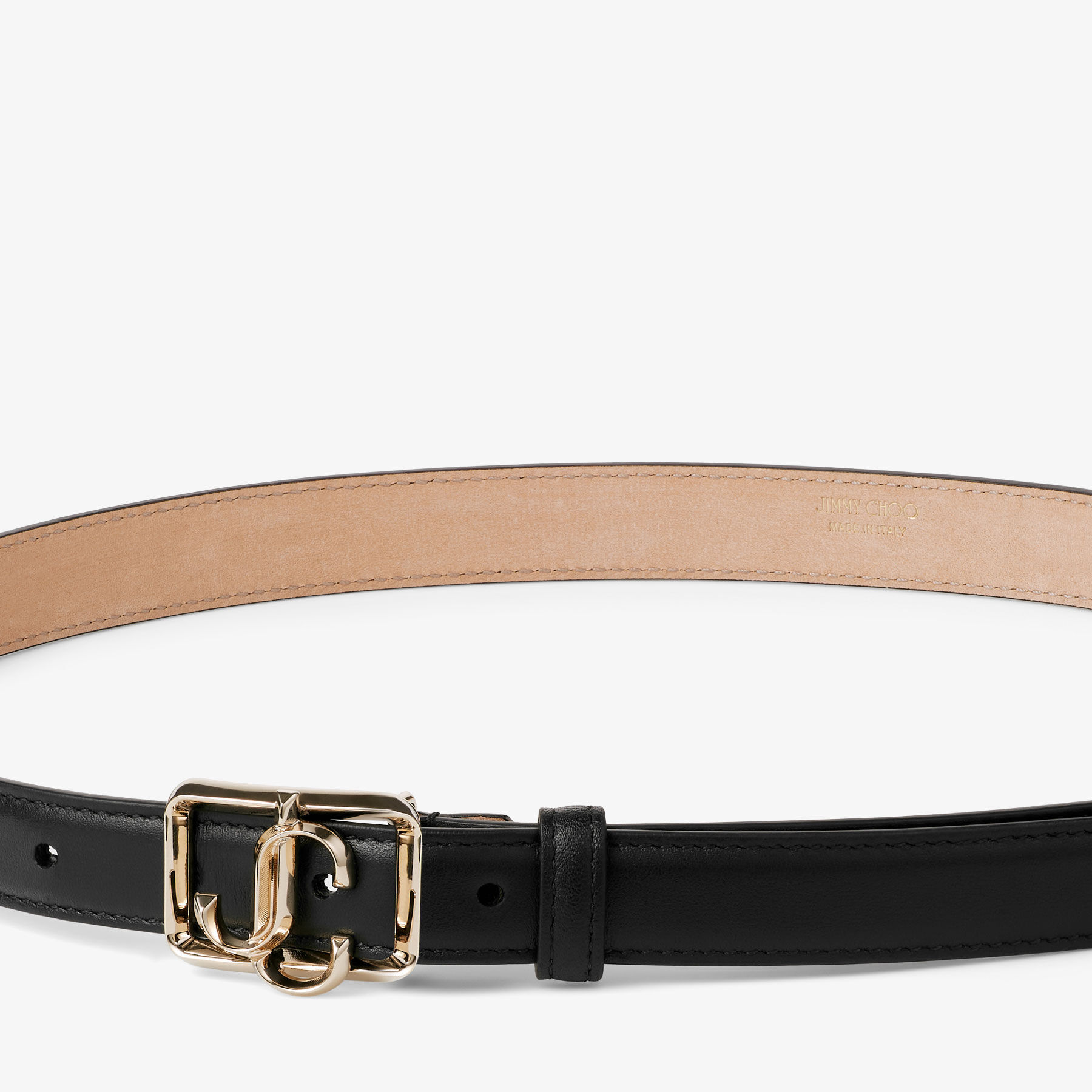 JC Square Belt | Black カーフレザー JC スクエアバックル