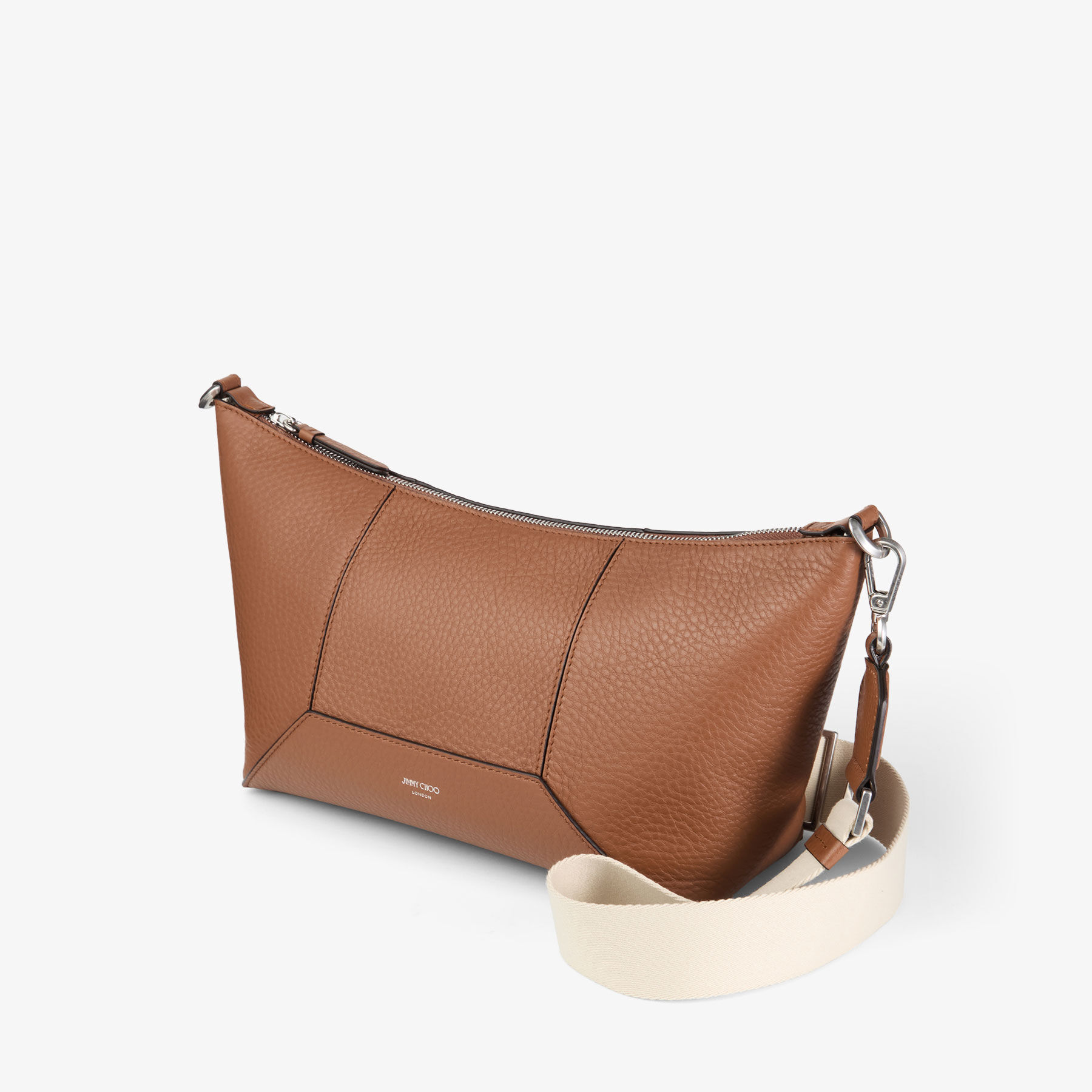 ダイヤモンド ジップ クロスボディ | タン ソフトグレイニーレザー