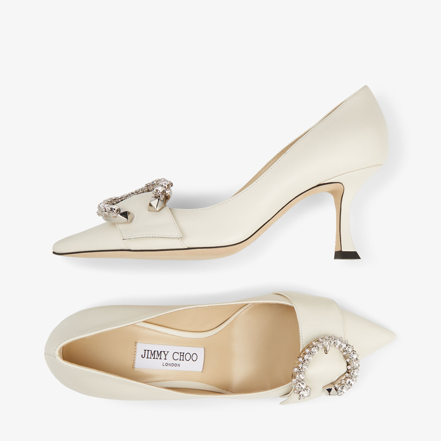 期間限定送料込み✨ジミーチュウ????クリスタルバックル付ナッパレザー