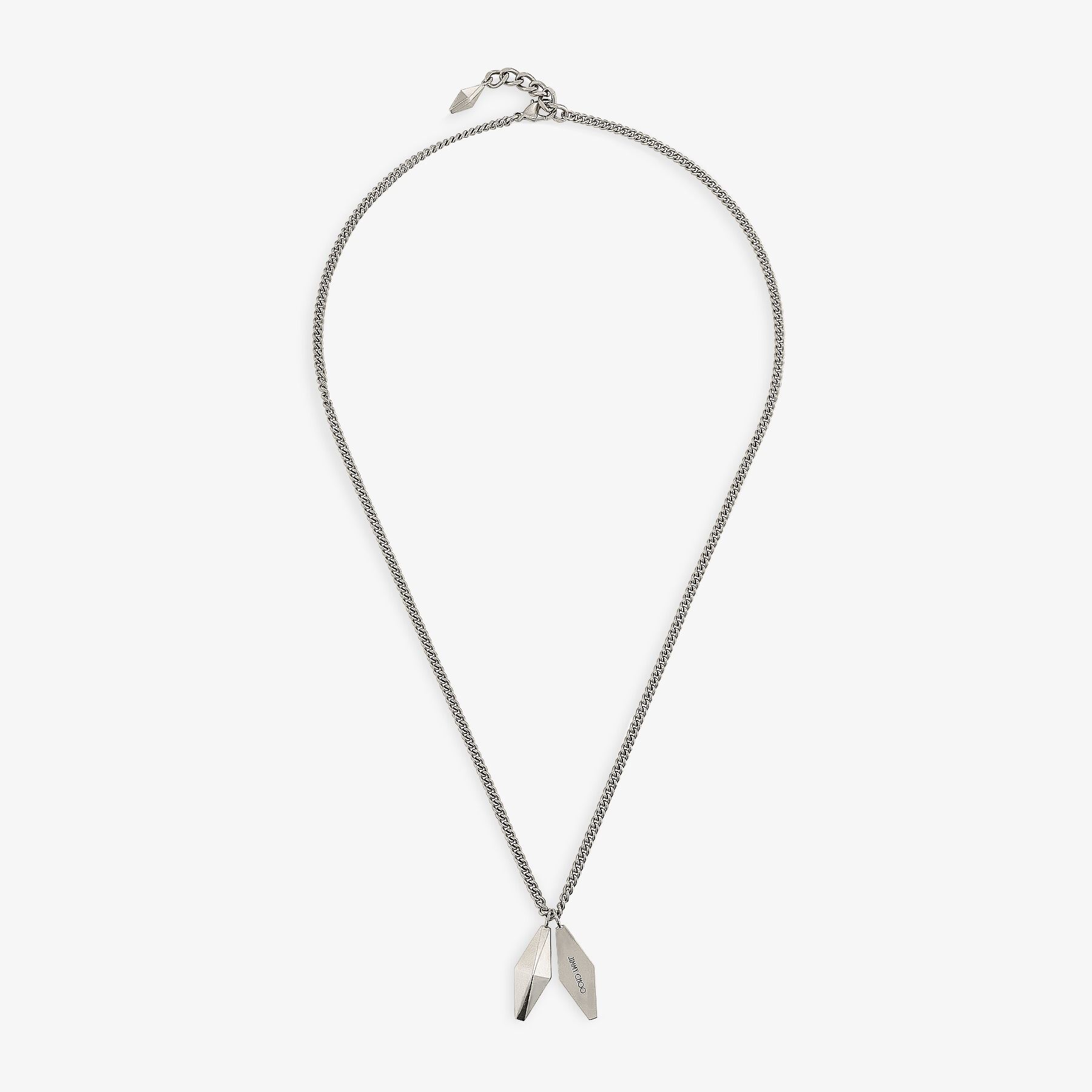 ⓹JUSTINE CLENQUET シルバーネックレス ダブルチェーンクリスタル DIAMONDDBLCHNMXYV_AA0622_FRONT