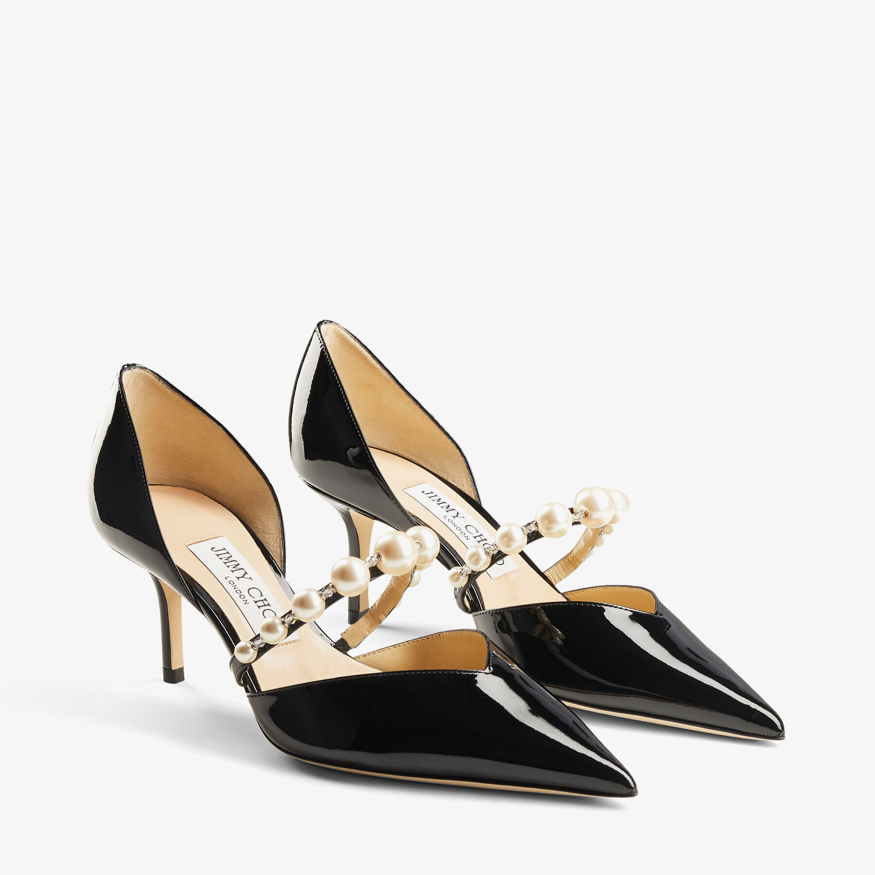 新品 ☆Jimmy Choo オーレリー パール付き パテントレザー