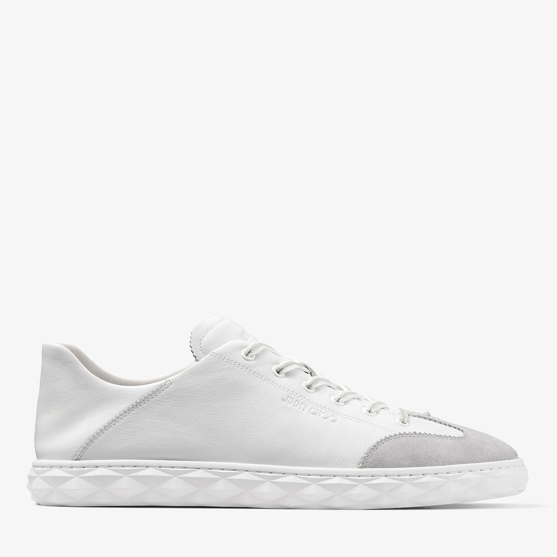 JIMMY CHOO ホワイト スニーカー ダイヤモンド ラン F | ホワイト ニットジャカードミックス