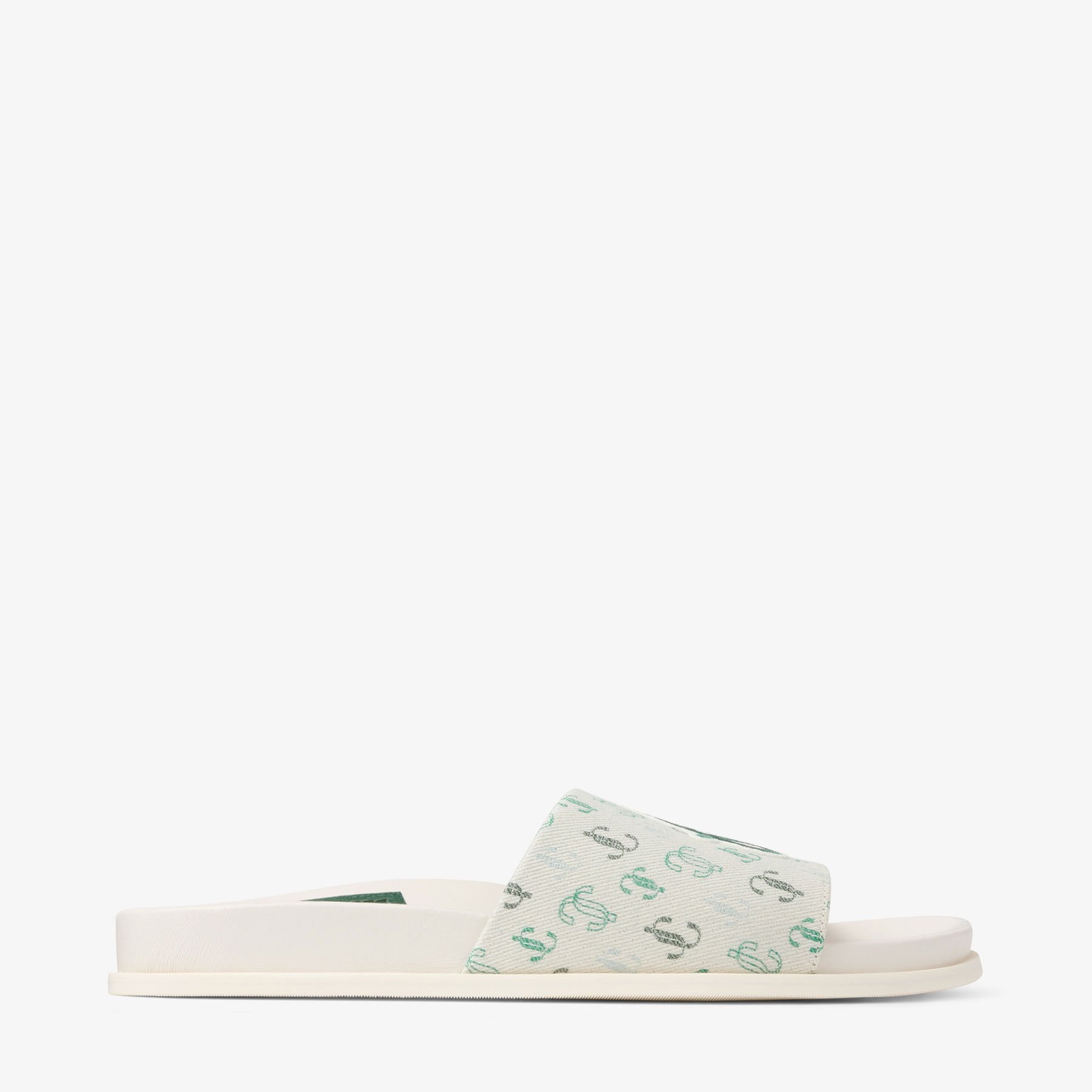 美品❤️ジミーチュウフラットサンダルレザー白JC 37 23.5 ロゴ