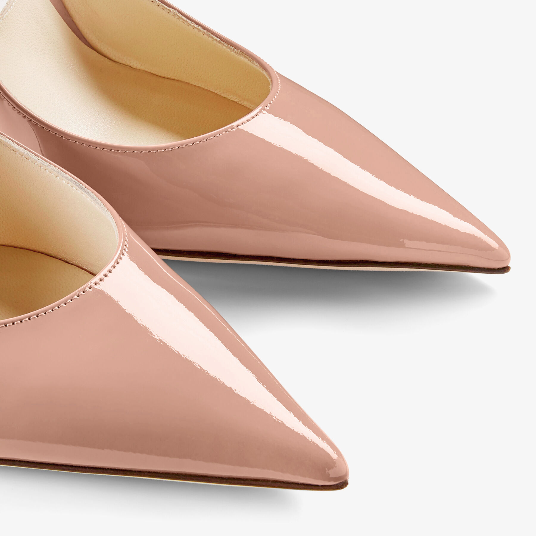 クリスタル ストラップ付き Ballet Pink パテントレザー