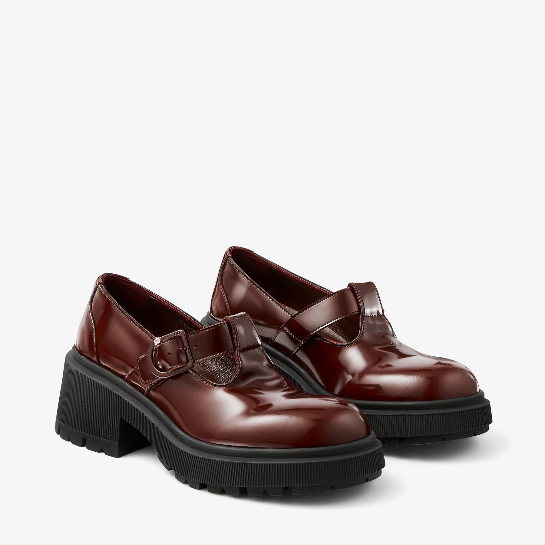 イクセン フラット | ダークチェスナット ポリッシュドカーフレザー