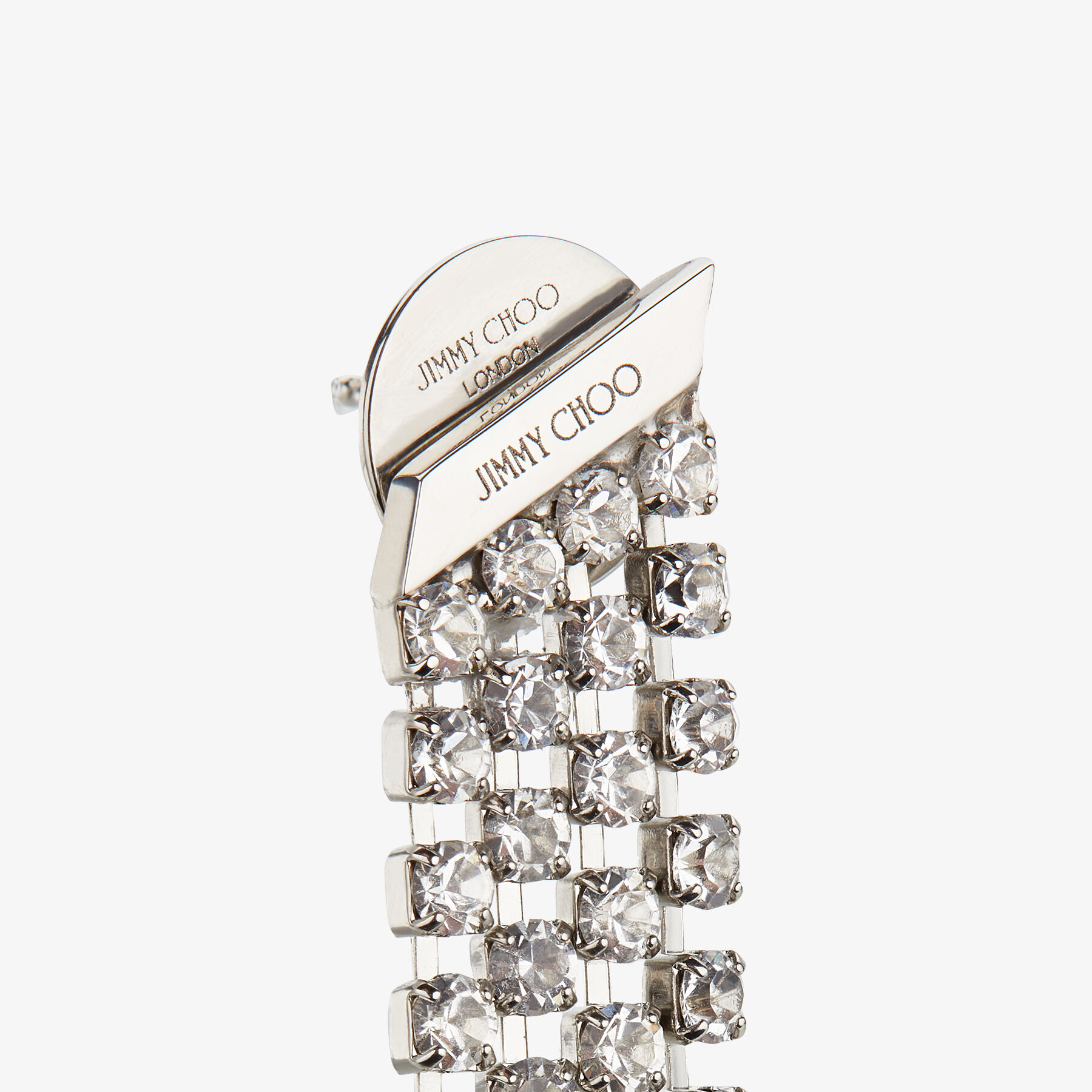シルバー仕上げクリスタル フリンジピアス | Saeda Earrings