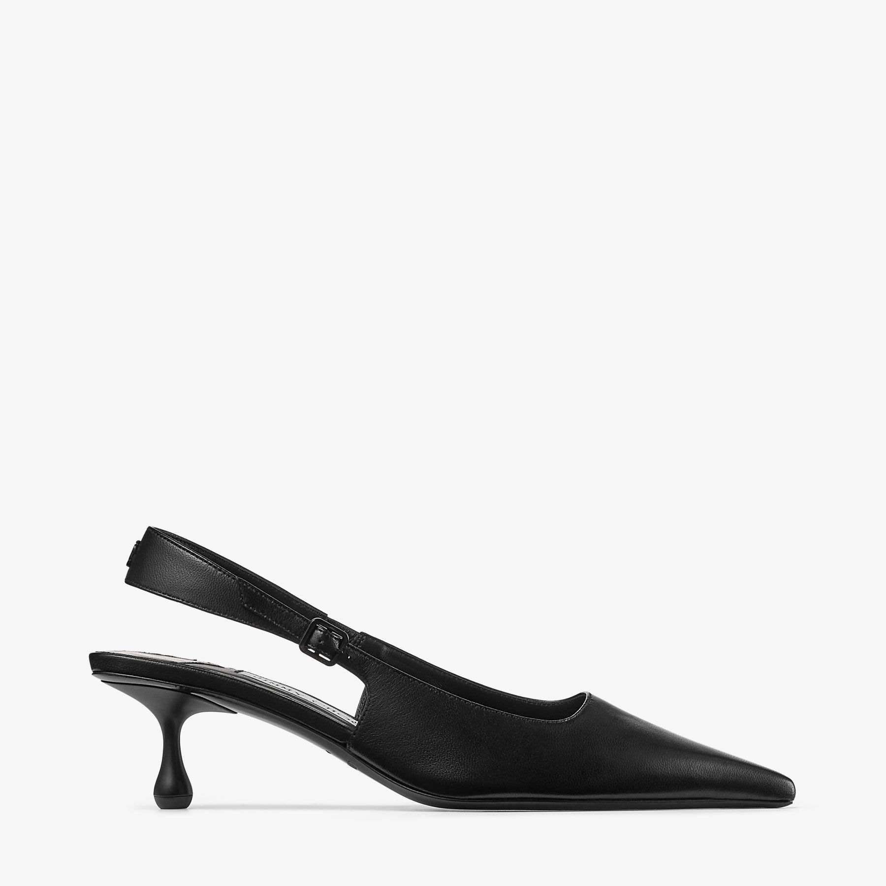 Amel 50 | ブラックナッパレザー・スリングバックパンプス