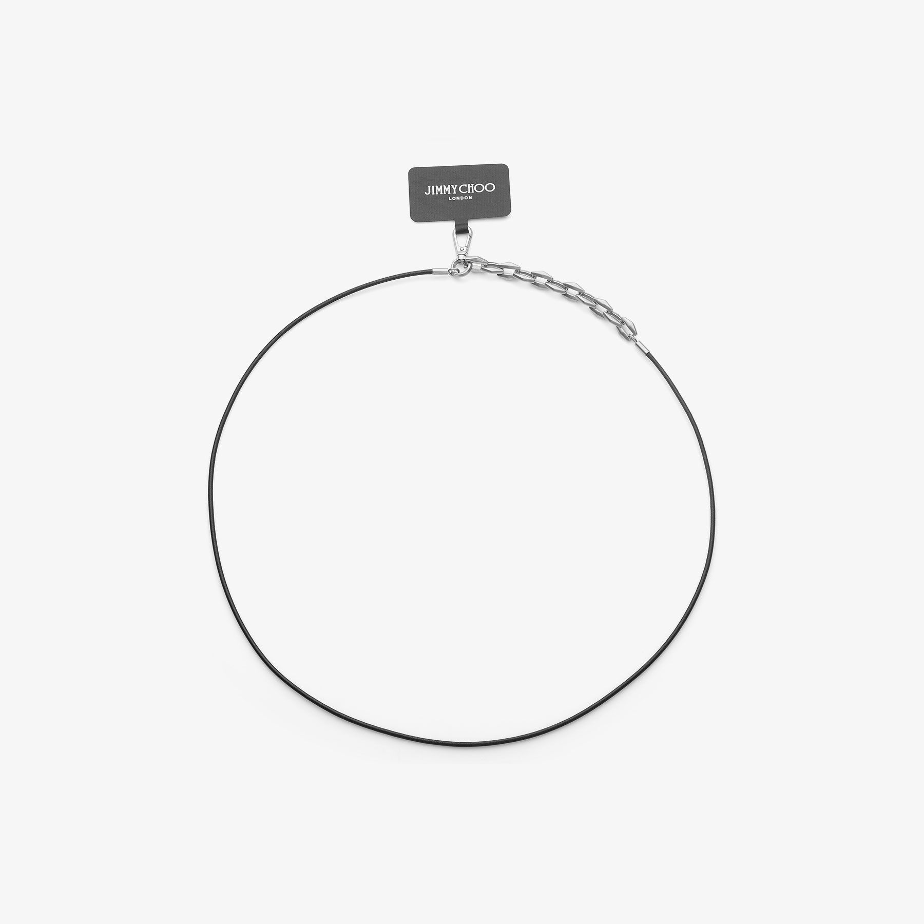 未使用★定価 118,800円 Jimmy Choo スマホ　ショルダー ほぼ未使用】JIMMY CHOO フォンホルダー ブラック スマホショルダー
