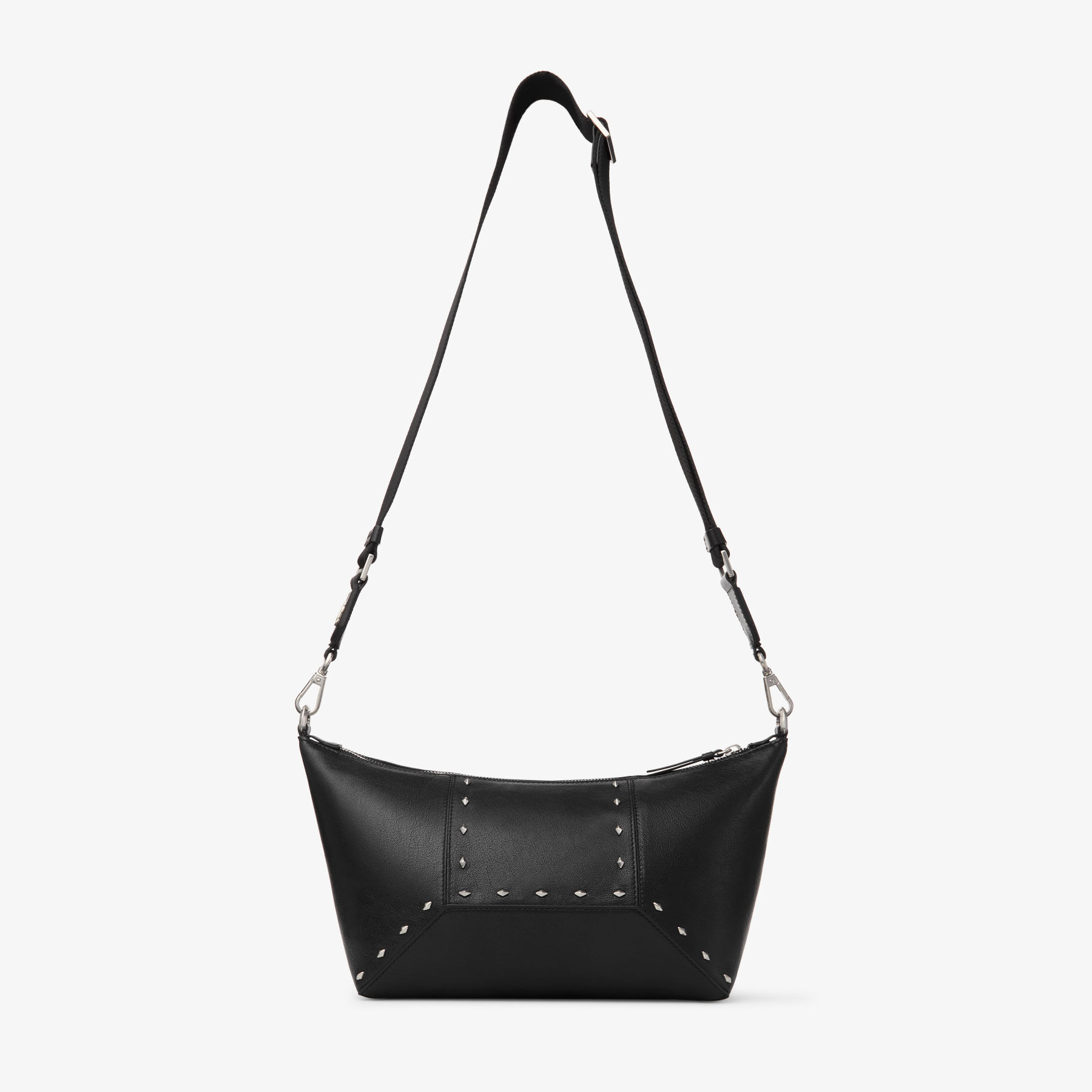 ダイヤモンド ジップ クロスボディ | ブラック バイカーレザー