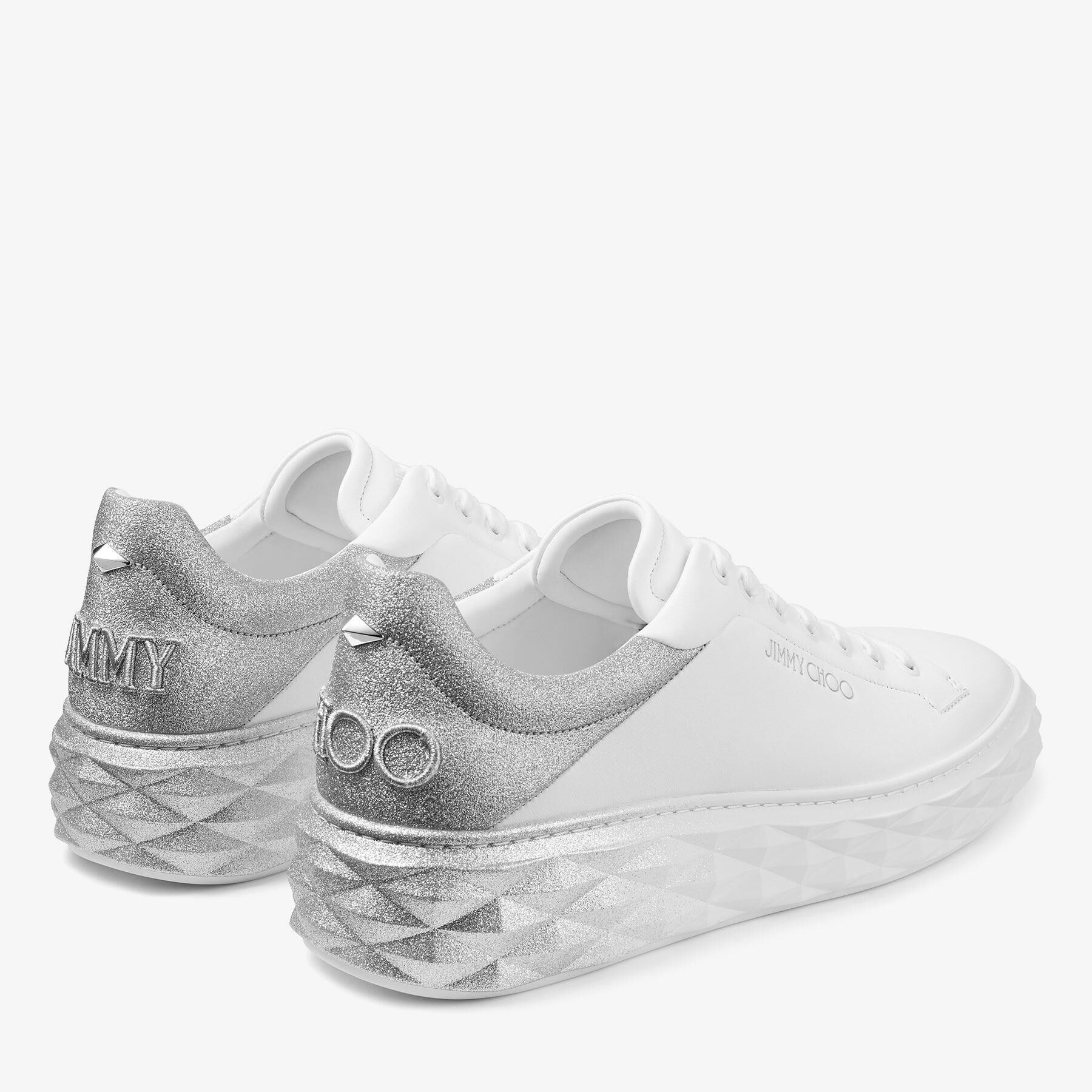 ホワイト系 ダイヤモンド カジュアルスニーカー Jimmy Choo 38 ダイヤモンド X II / F | ラテホワイトレザー・スニーカー | ジミー チュウ
