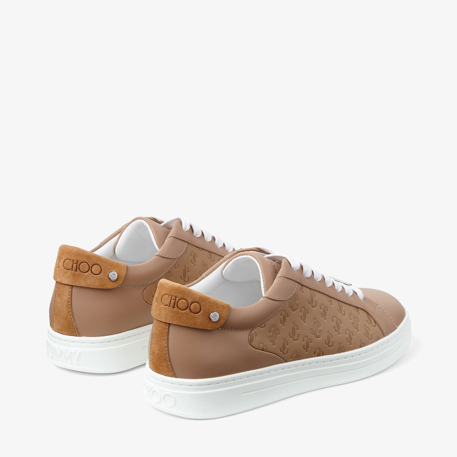 Caramel レザー X JCロゴファブリック・ローカットスニーカー Caramel レザー X JCロゴファブリック・ローカットスニーカー