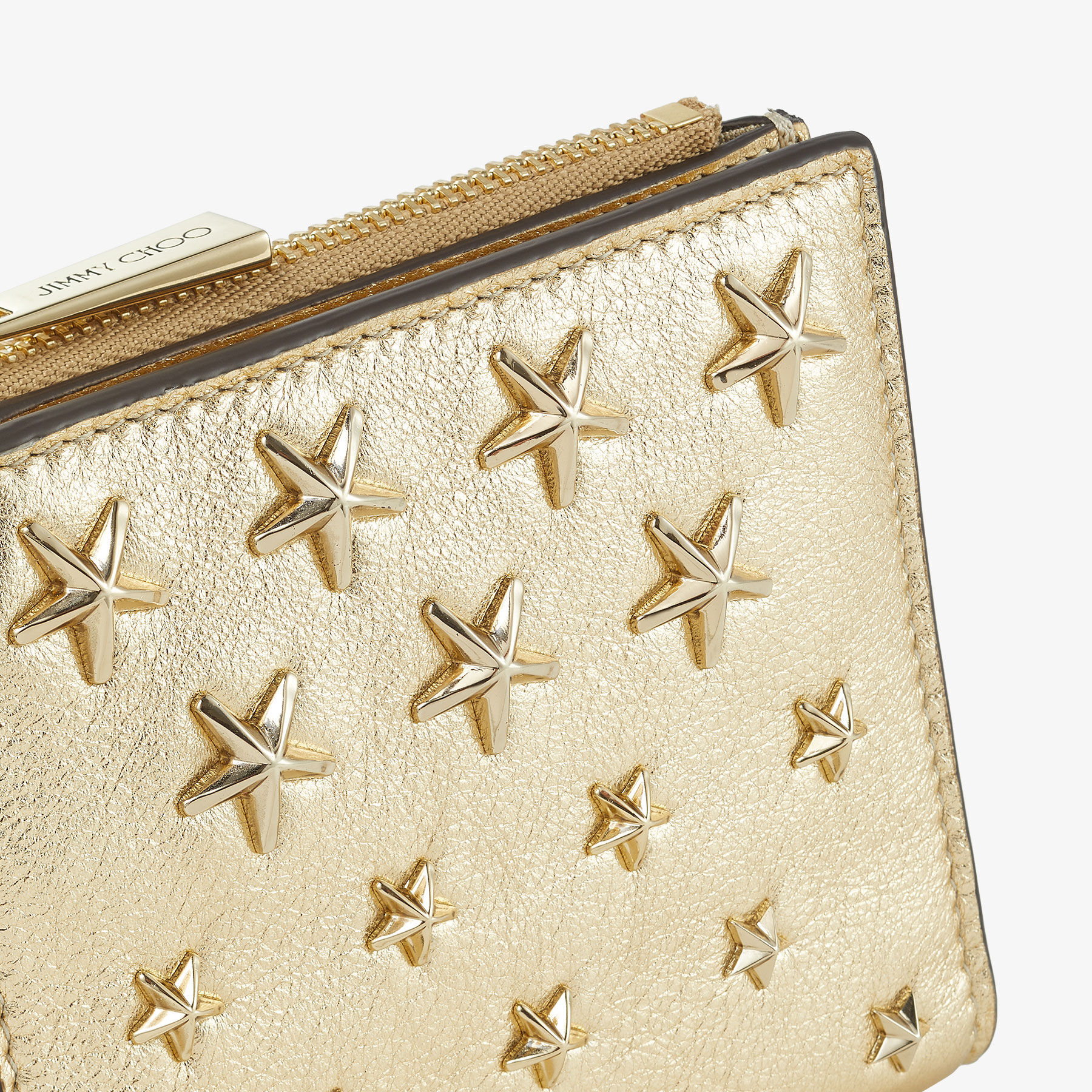 スタースタッズ付き Gold メタリックナッパレザー・ウォレット | HANNI スタースタッズ付き Gold メタリックナッパレザー・ウォレット | HANNI