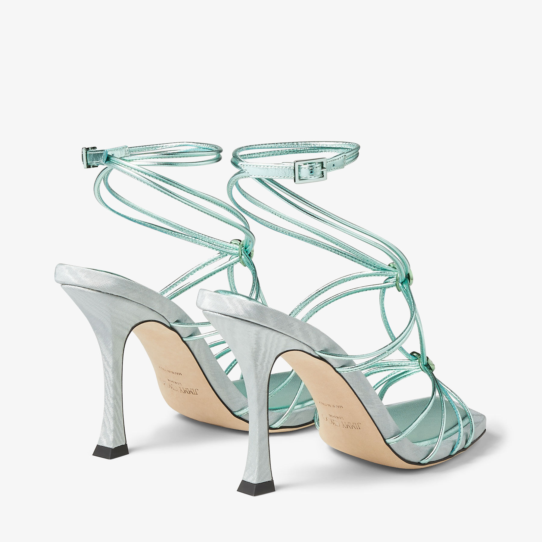 INDIYA 100 | クリスタルハート付き Skoke Green モアレ X メタリック 