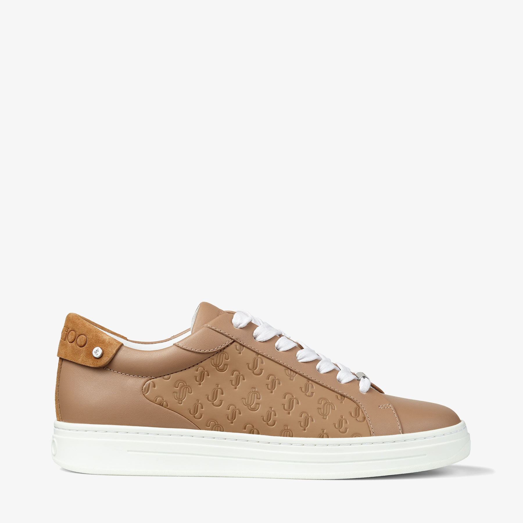 Caramel レザー X JCロゴファブリック・ローカットスニーカー Caramel レザー X JCロゴファブリック・ローカットスニーカー