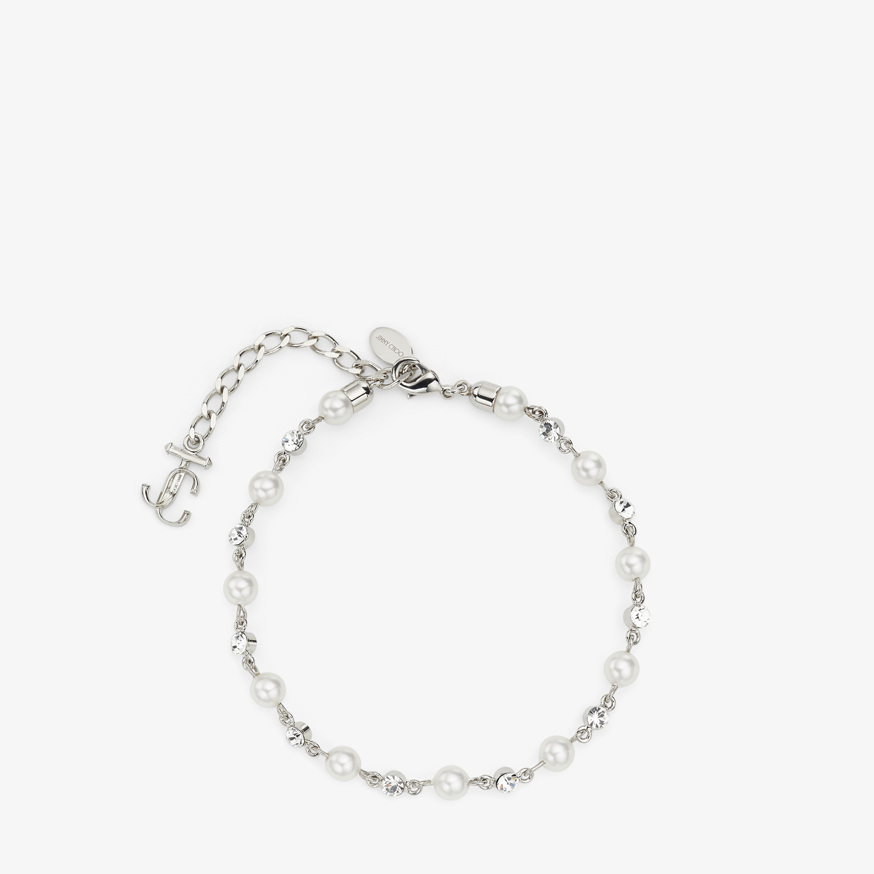パール X スター X JCロゴ付き Silver仕上げメタル・アンクレット | JC 