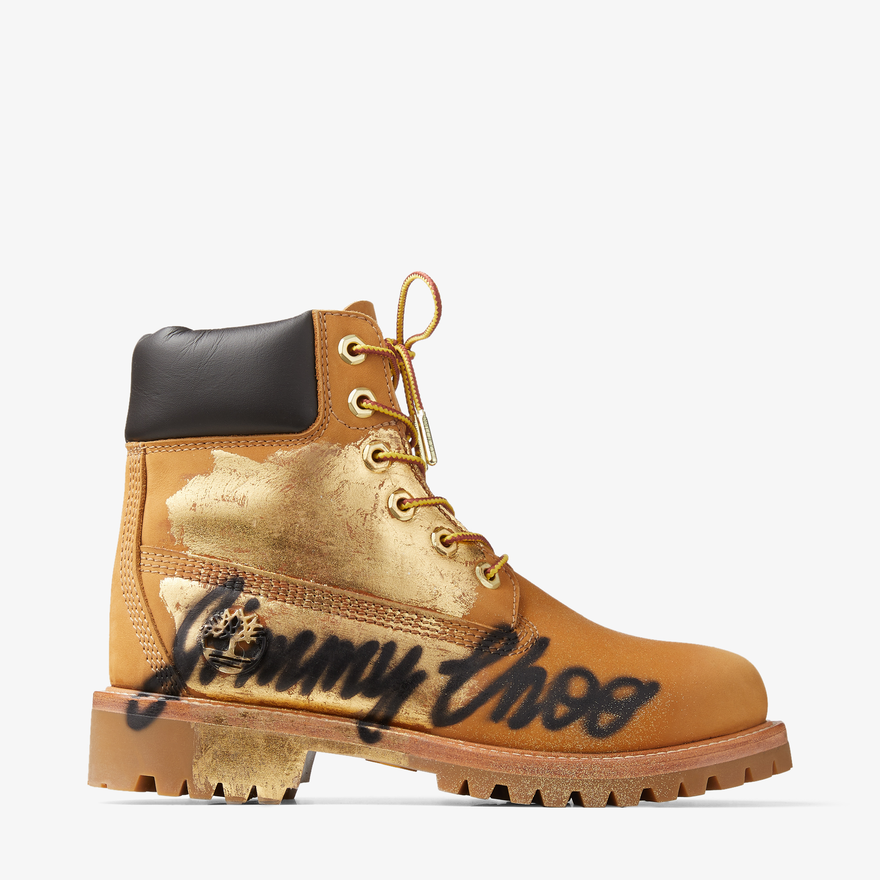 ジミー チュウグラフィティ入り Wheat Timberland ヌバック・アンクル 