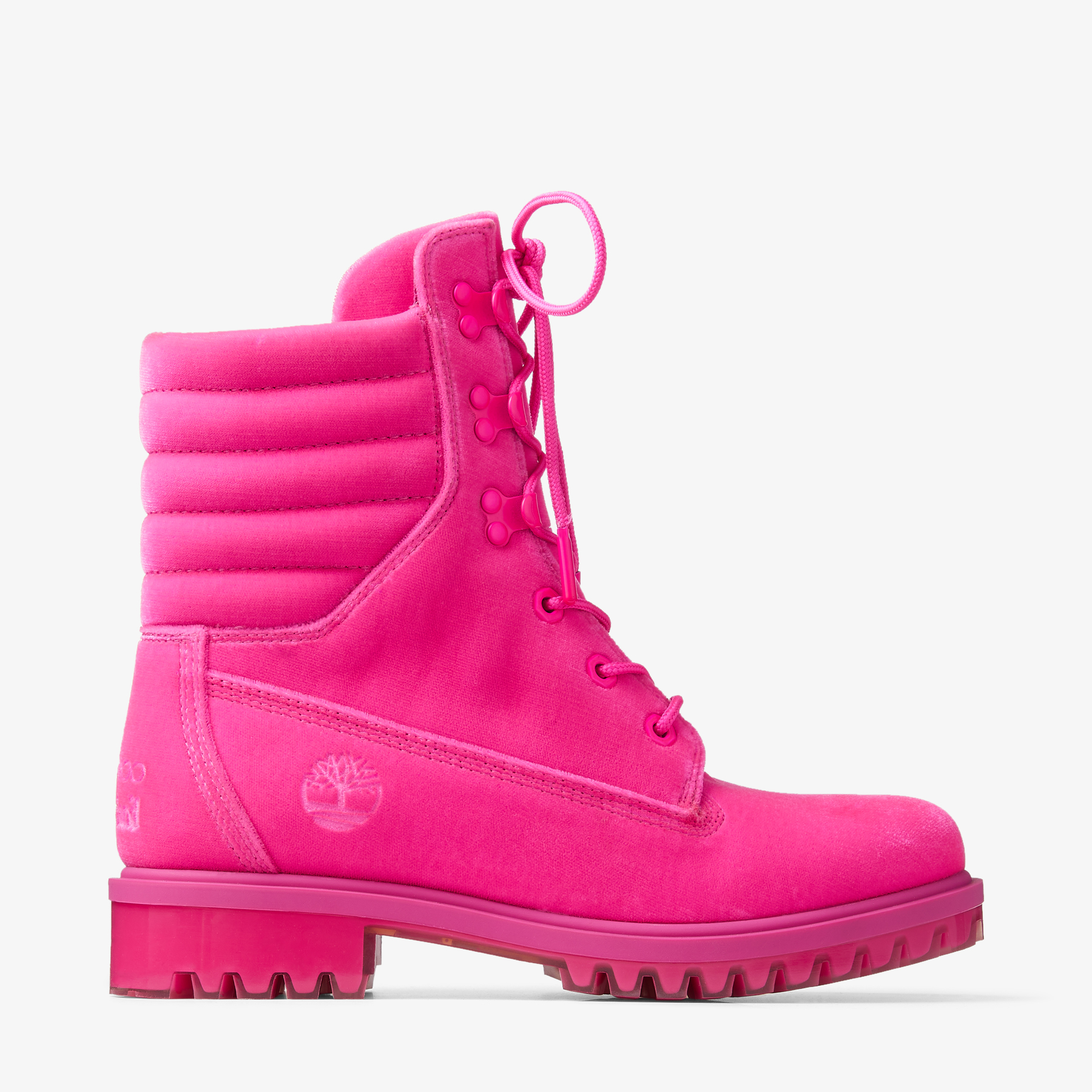 Hot Pink Timberland ベルベット・アンクルブーツ | JIMMY CHOO 